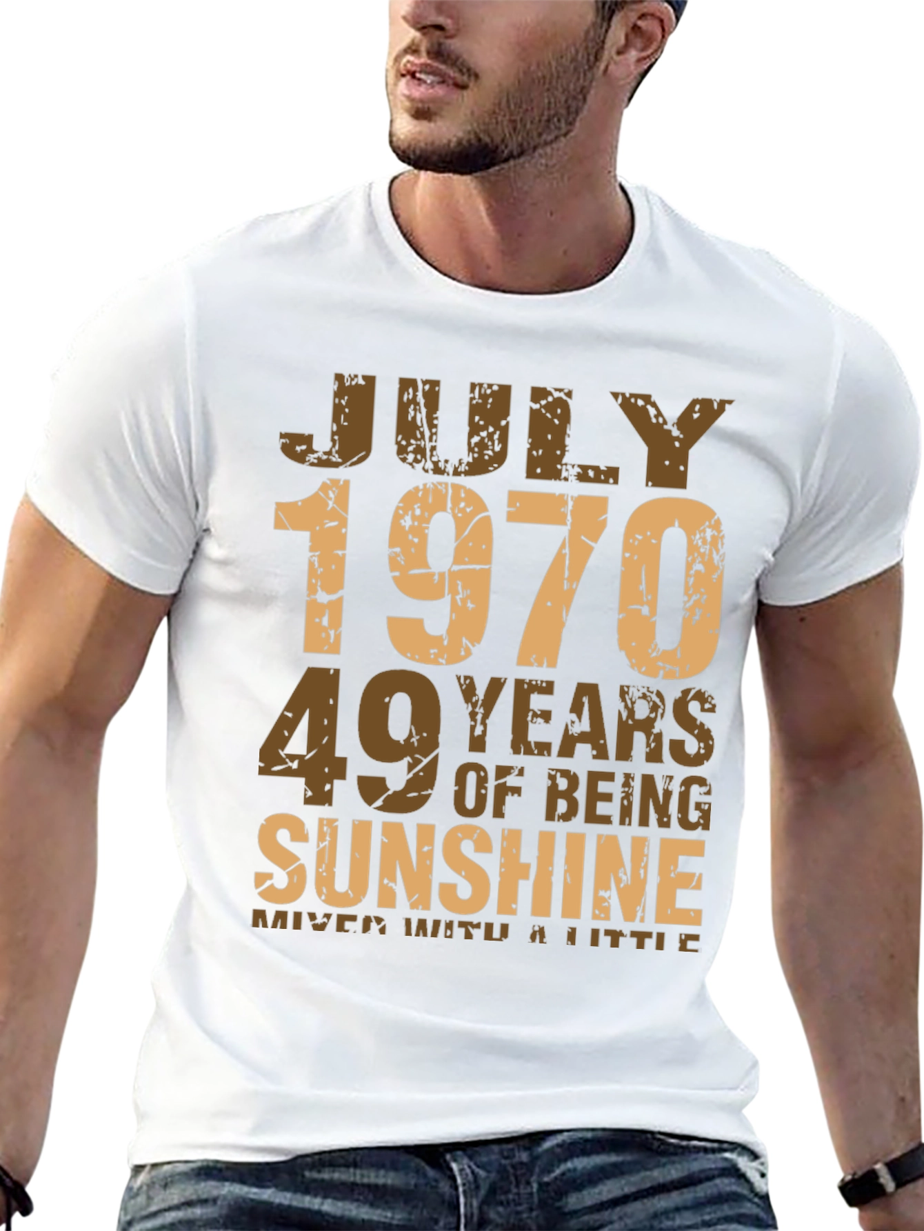 Black July 1970 Birthday T-Shirt - 49 Years of Sunshine! view 13