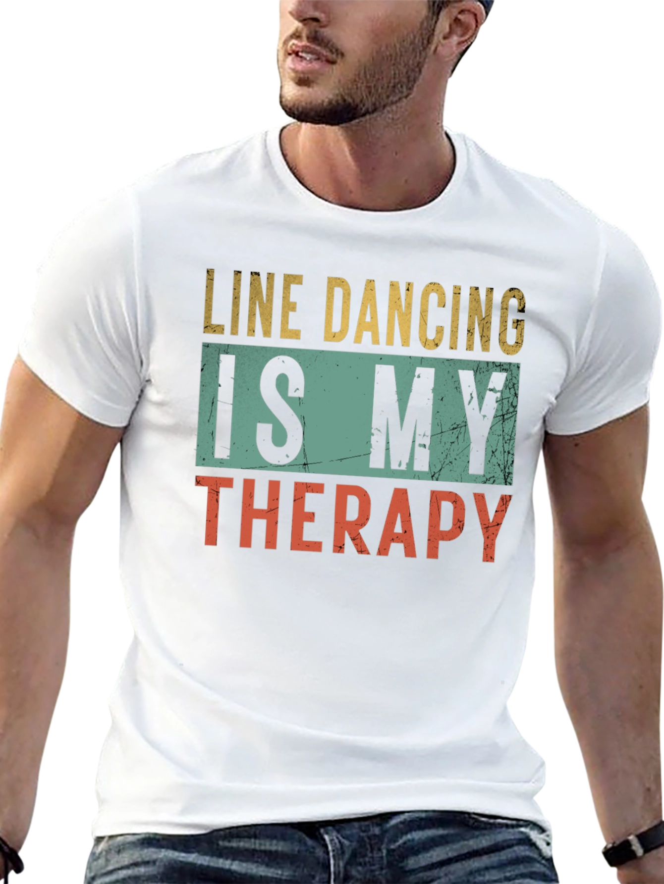 Black Line Dancing Therapy T-Shirt - Unique Design view 13