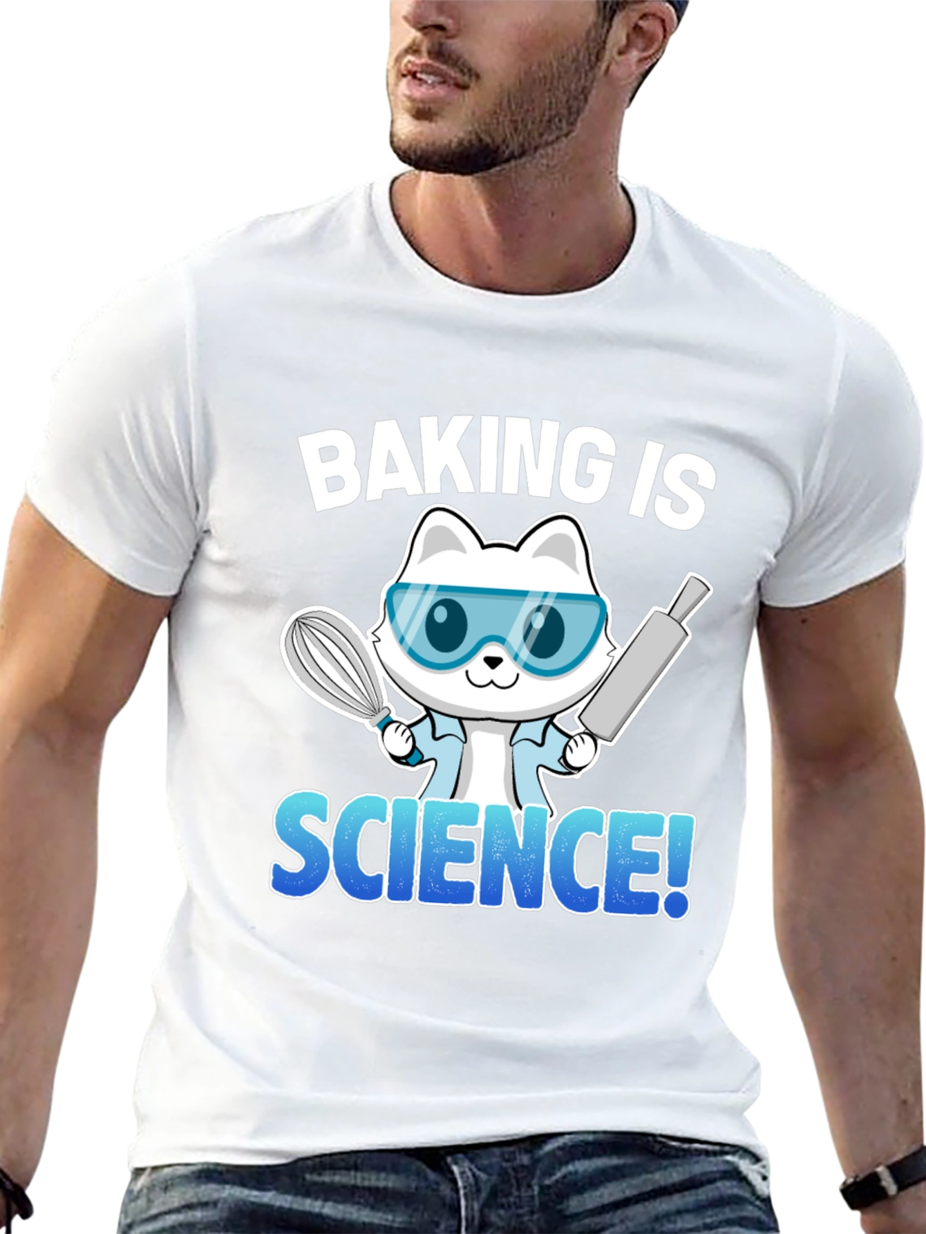 Black Baking is Science T-Shirt, Chef Cat Tee view 13