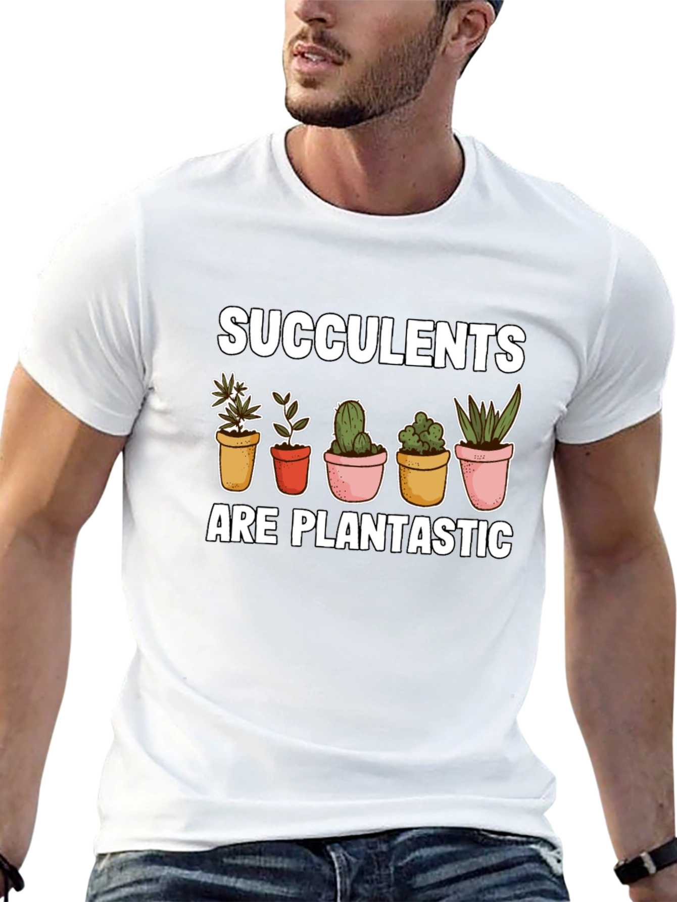 Black Succulents Plantastic Graphic Tee view 13