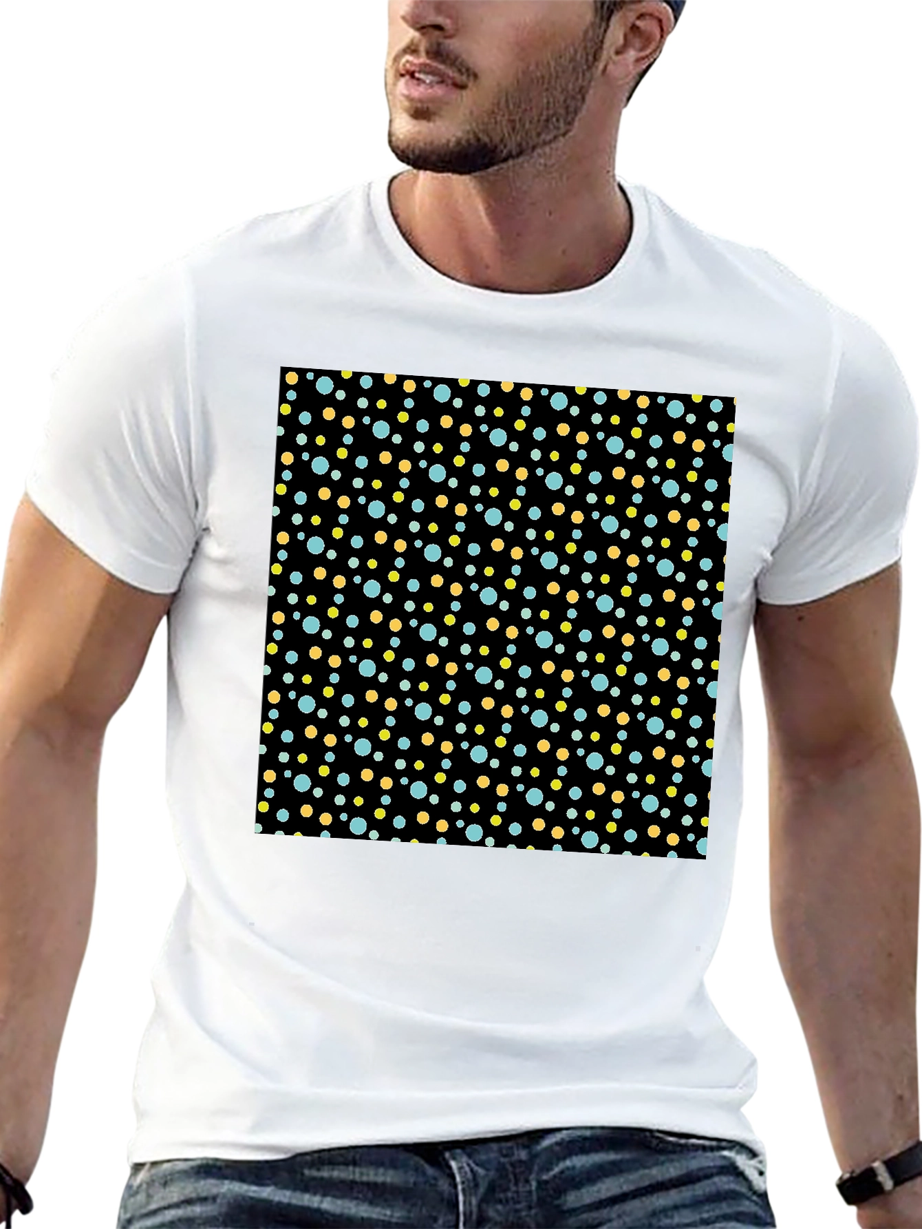 Black Retro Polka Dot T-Shirt - Classic Style view 13