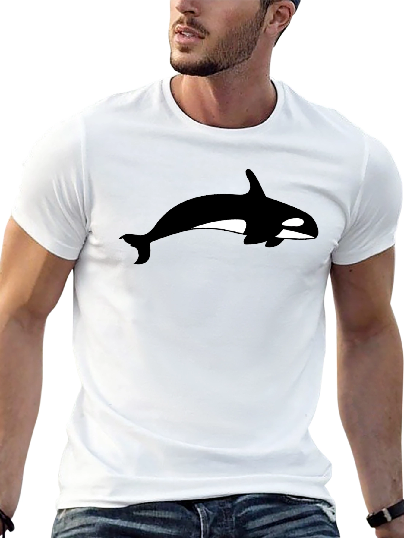 Black Orca Whale Graphic Black T-Shirt view 13