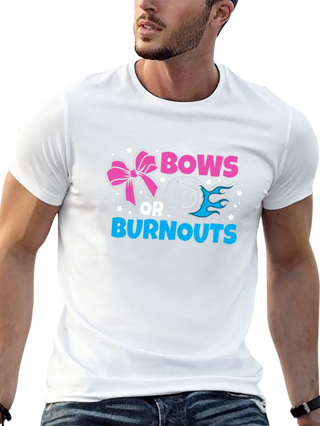 Black Bows or Burnouts Gender Reveal T-Shirt view 13