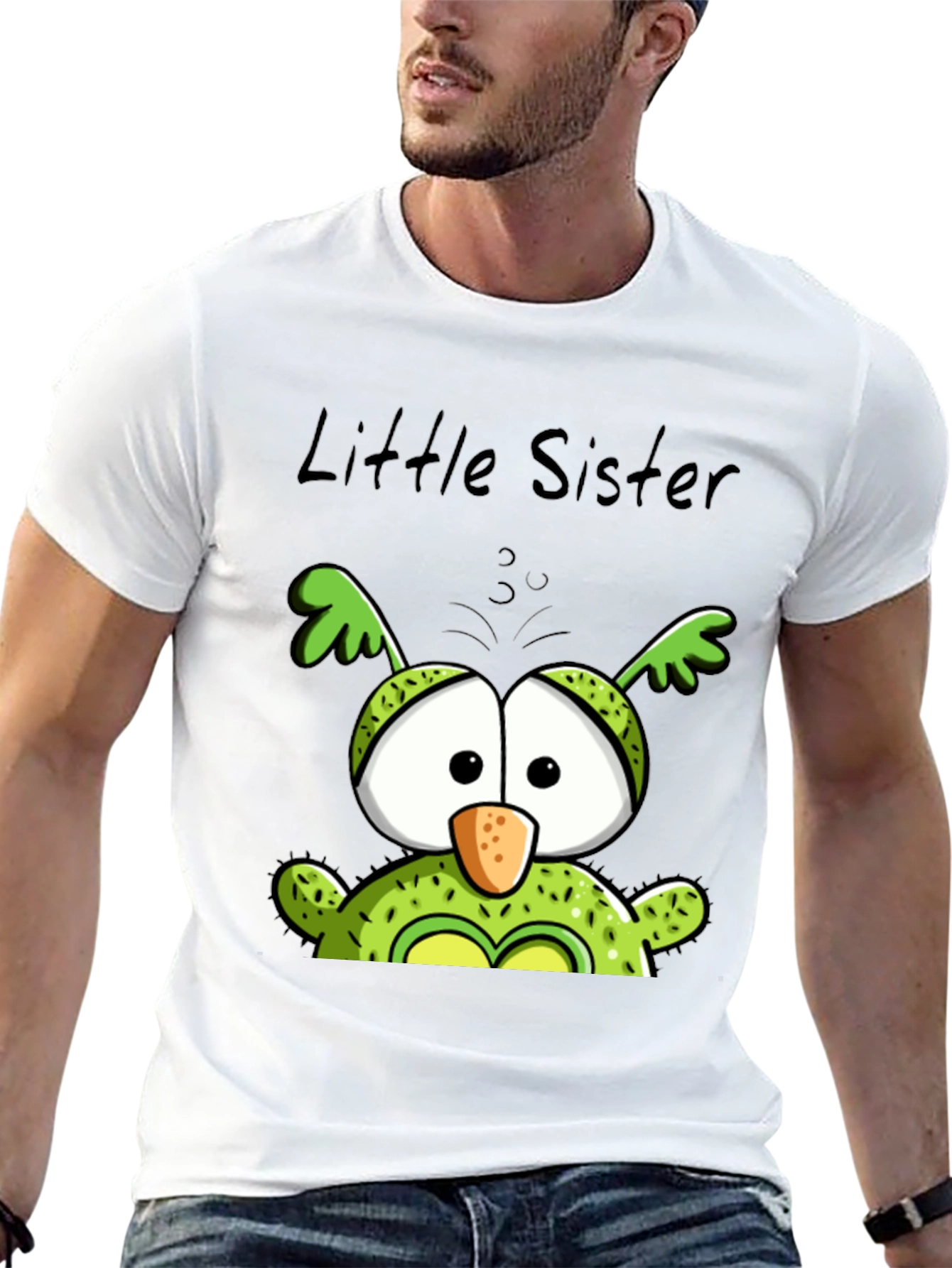 Black Little Sister Owl T-Shirt - Cute Family Tee view 13