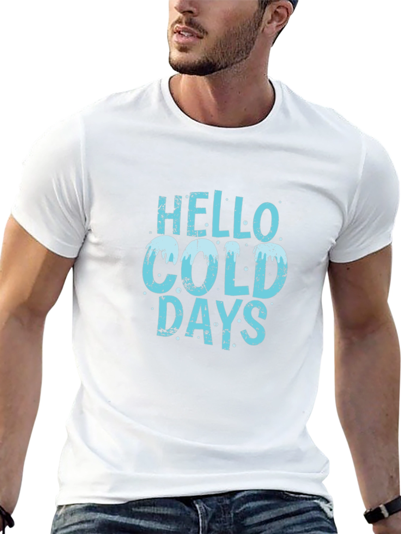 Hello Cold Days Graphic Tee - Winter Casual - 13