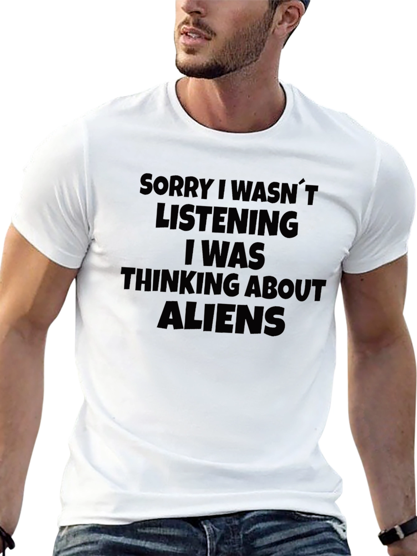 Black Alien Thoughts Graphic Tee - Black T-Shirt view 13