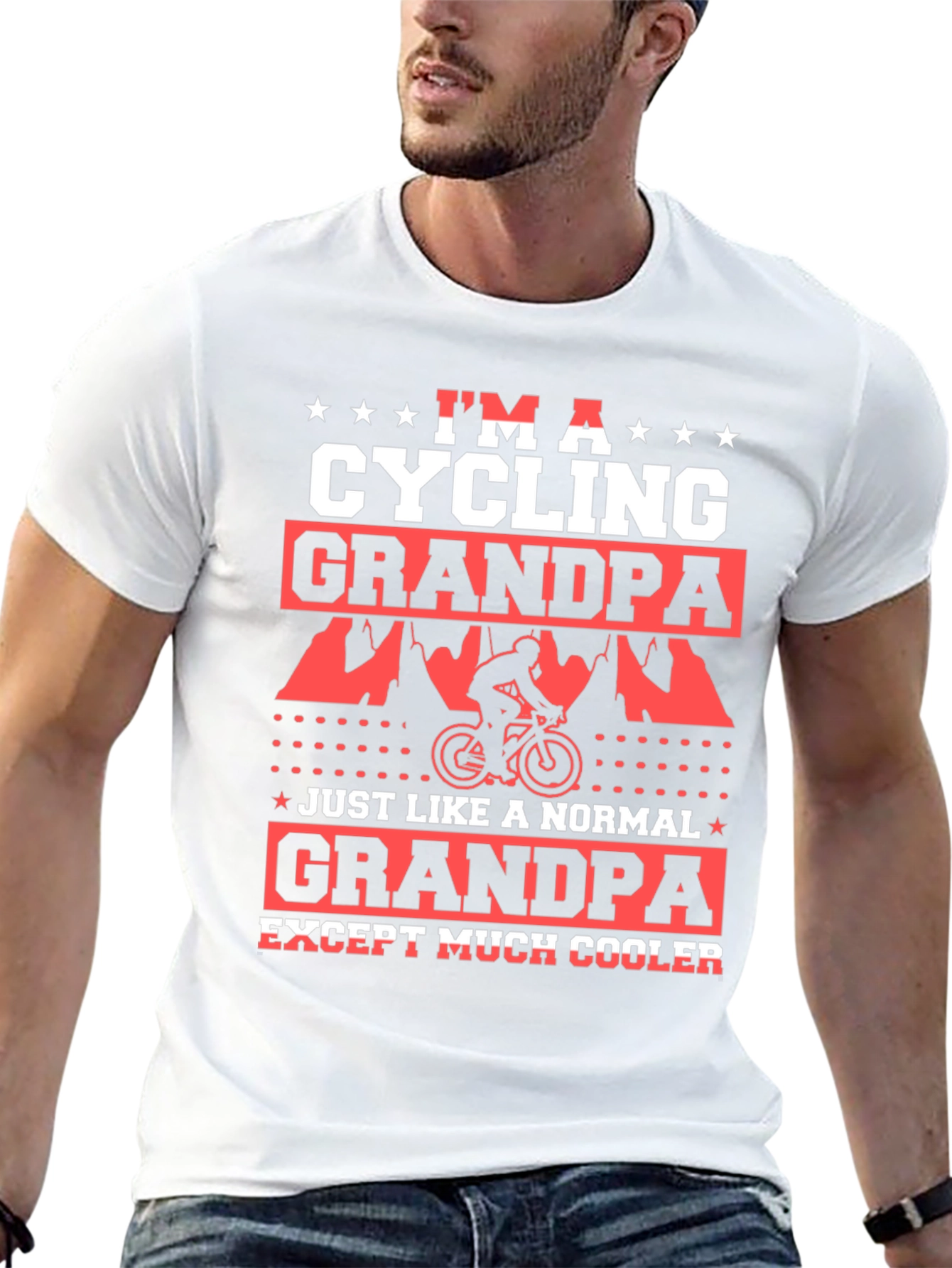 Black Cycling Grandpa T-Shirt - Cool Grandpa Tee view 13