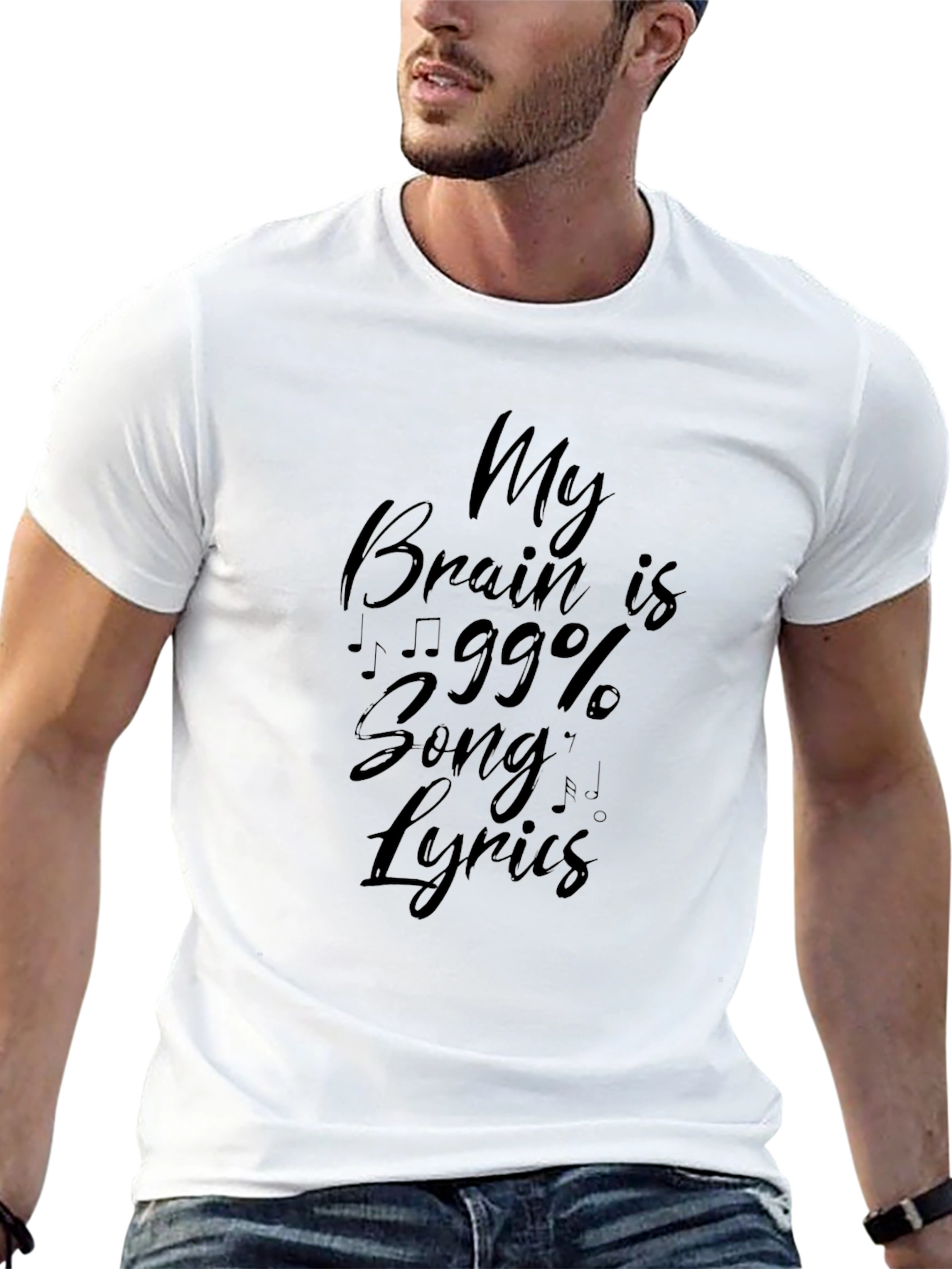 Black Funny Music Lover T-Shirt - 99% Song Lyrics Tee view 13