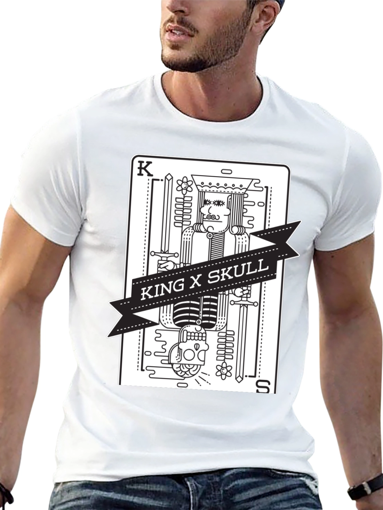 Black King X Skull Black Graphic Tee view 13