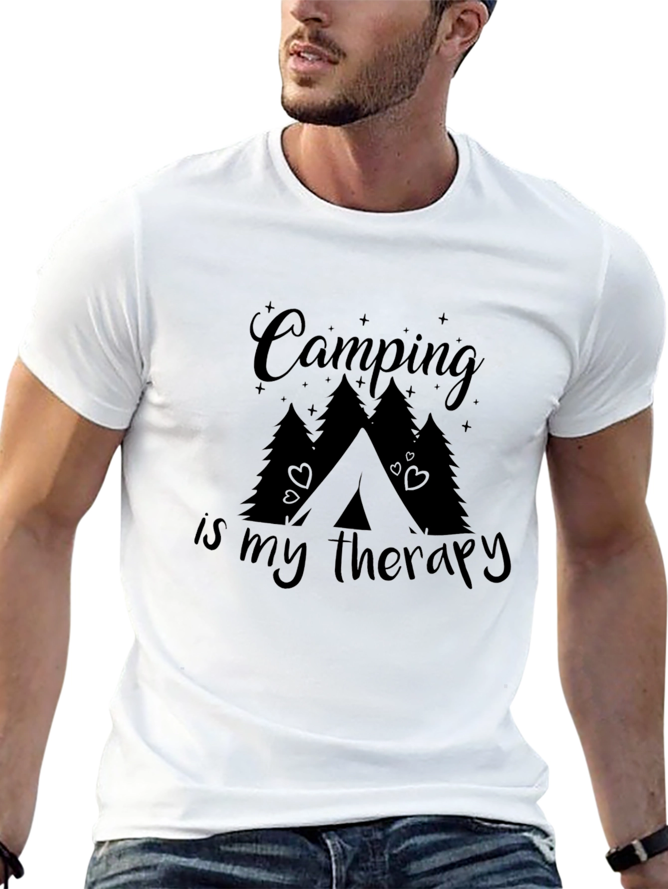 Camping is My Therapy Graphic T-Shirt - 13