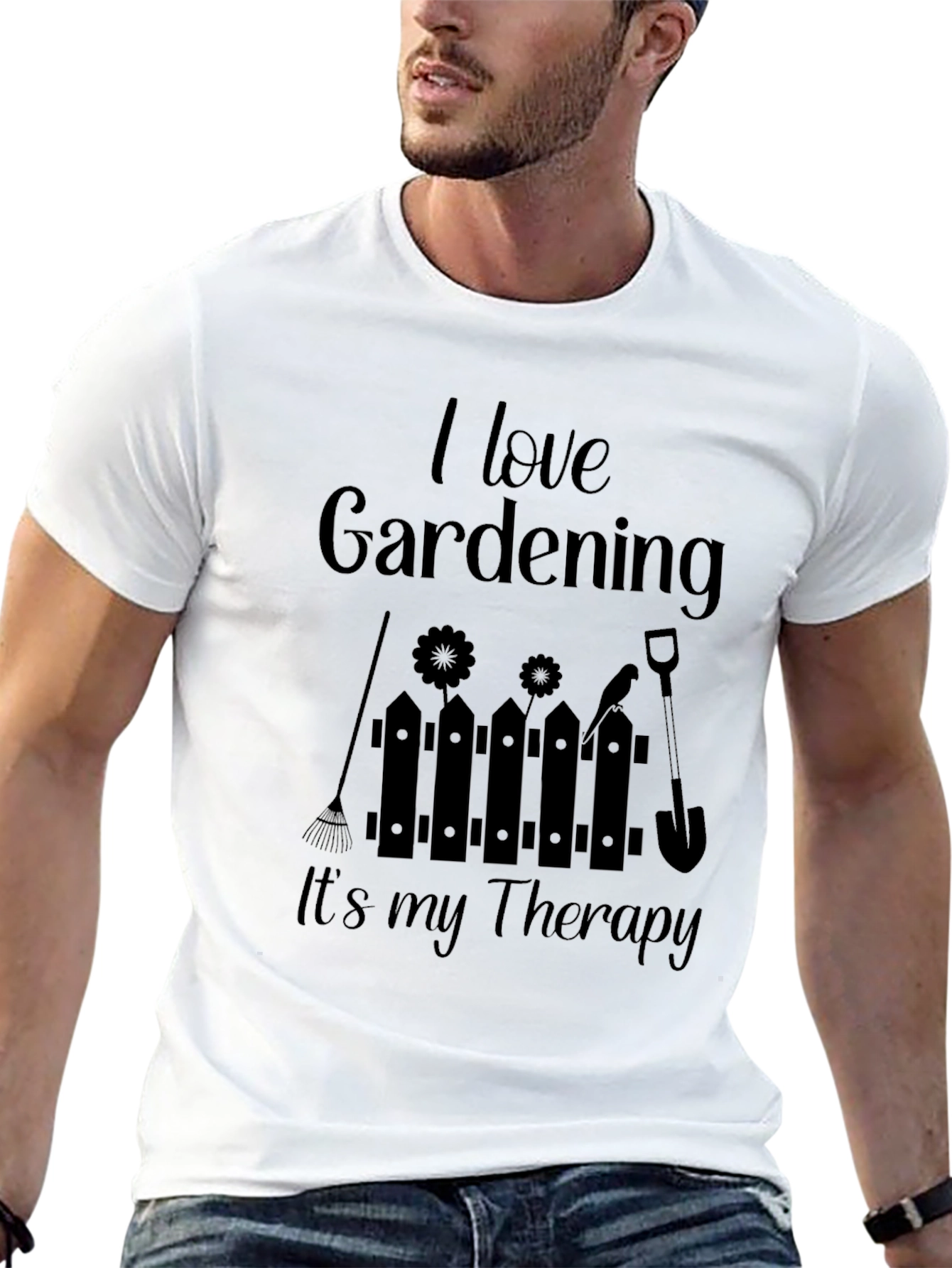 Black Gardening Therapy T-Shirt - Hobbyist Tee view 13