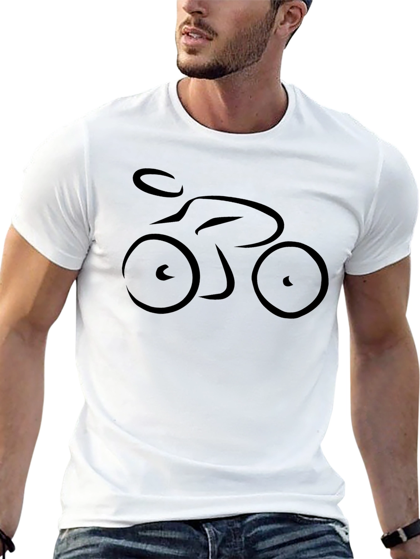 Biker T-Shirt - Minimalist Cycling Design - 13