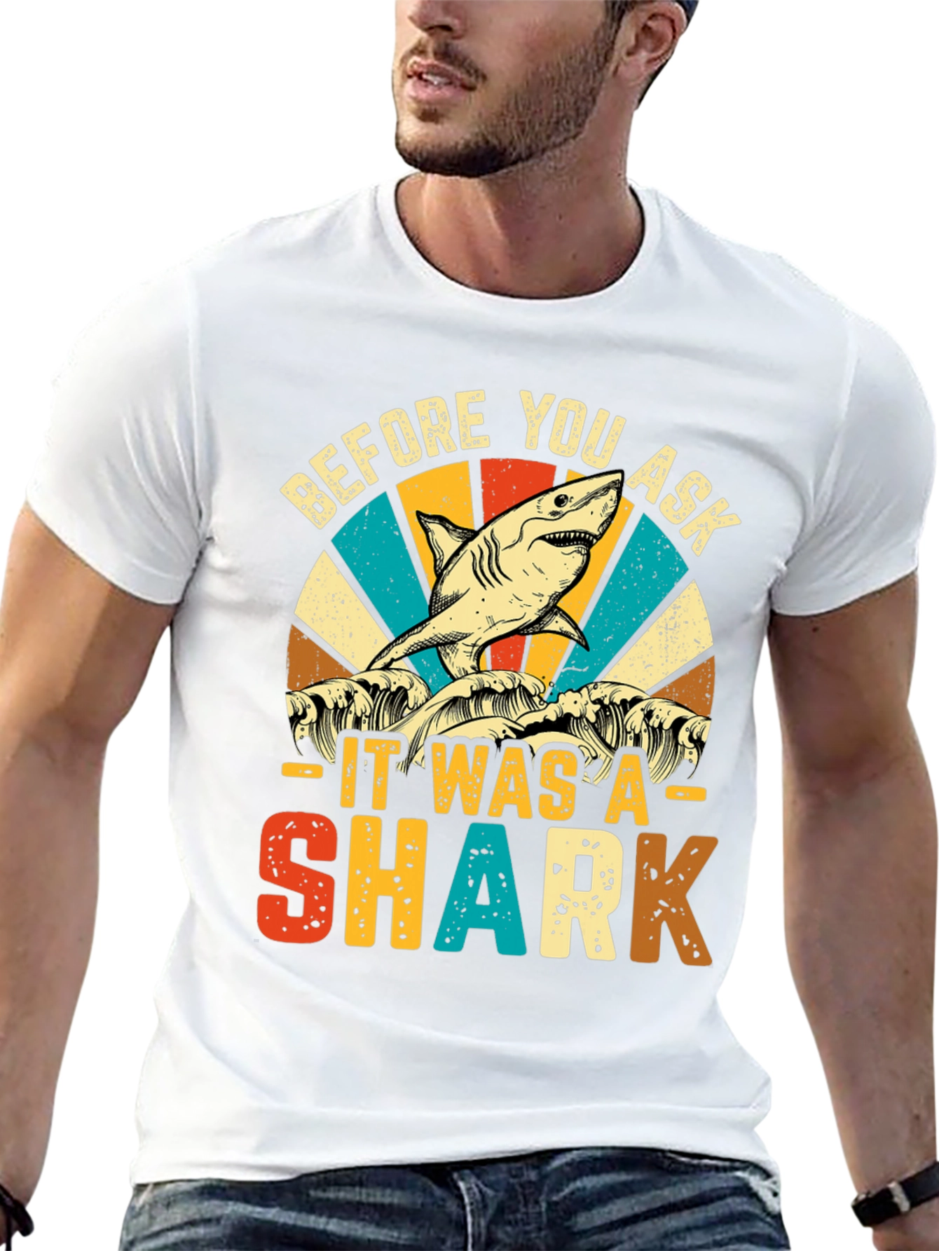 Black Before You Ask It Was A Shark T-Shirt view 13