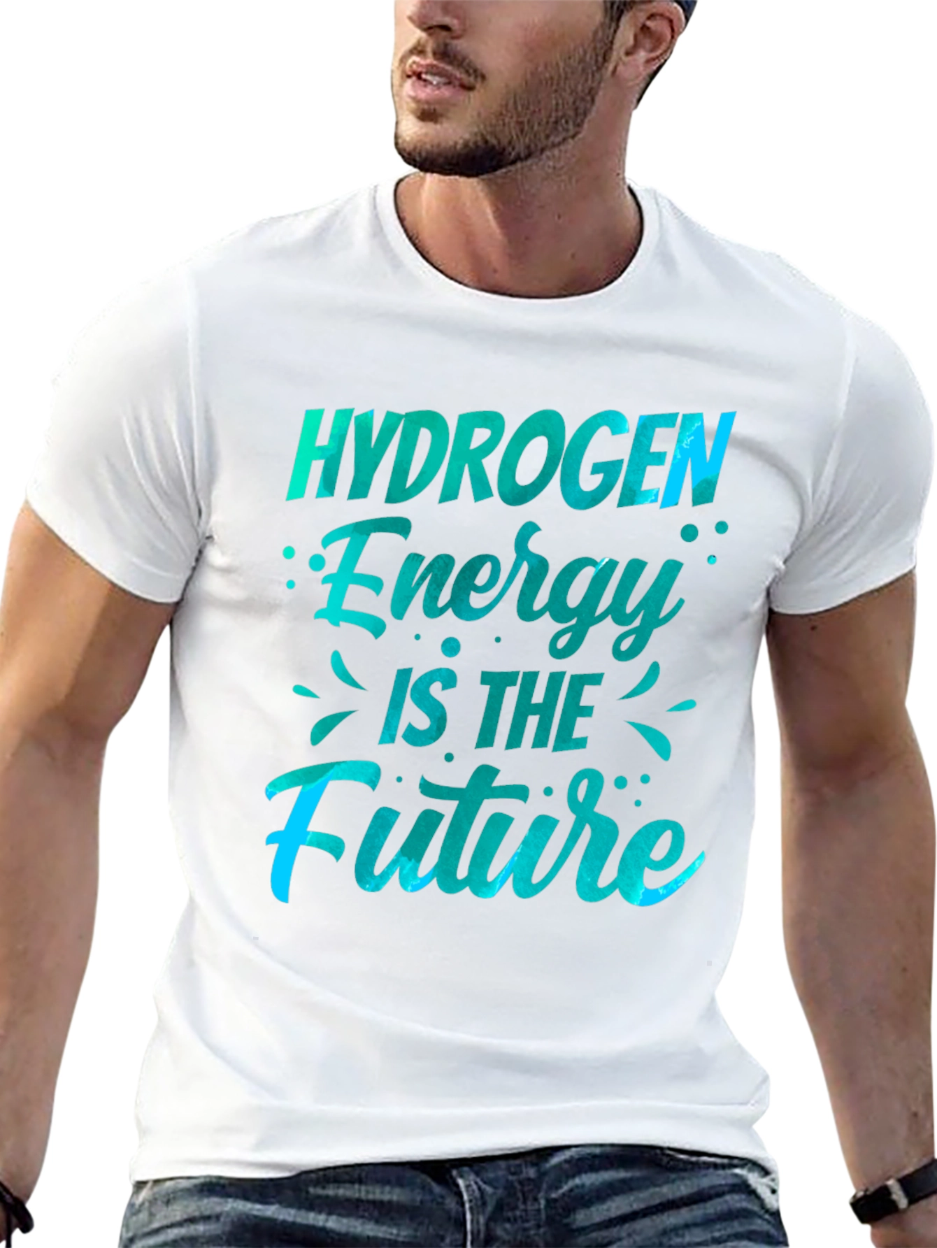 Black Hydrogen Energy Future Graphic T-Shirt view 13