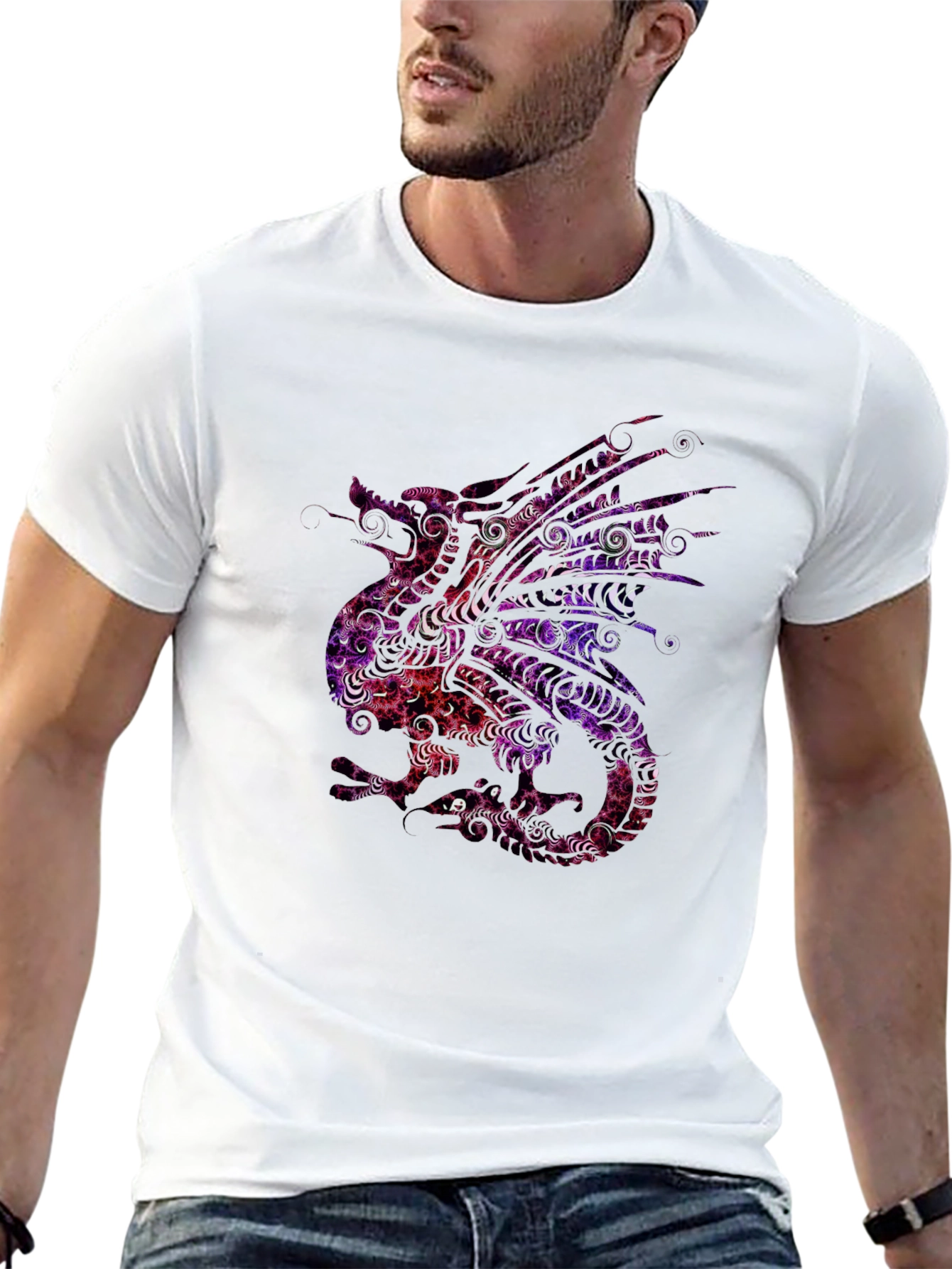 Black Dragon Graphic Tee - Unique Pattern Design view 13