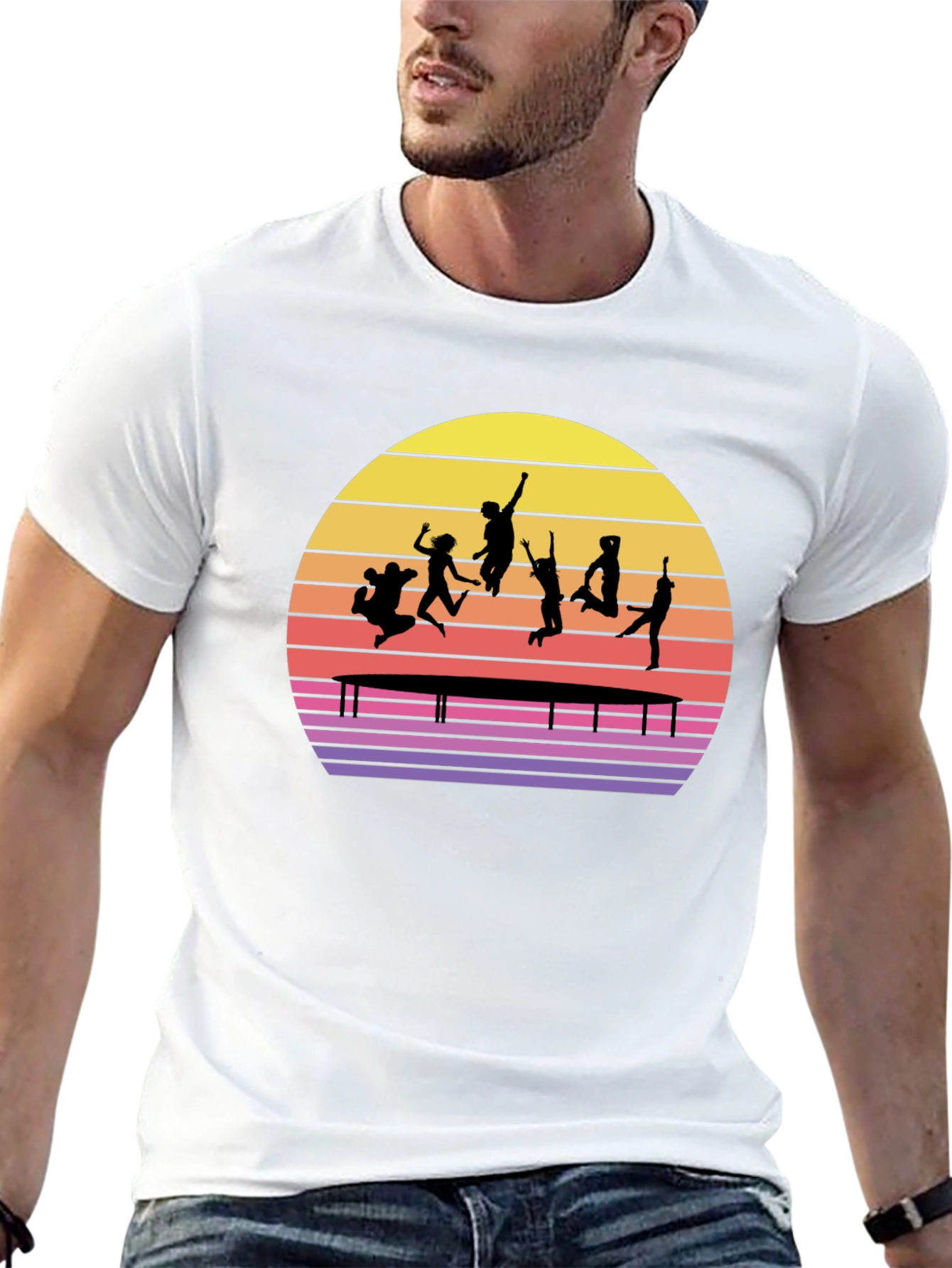 Black Trampoline Sunset Graphic Tee view 13