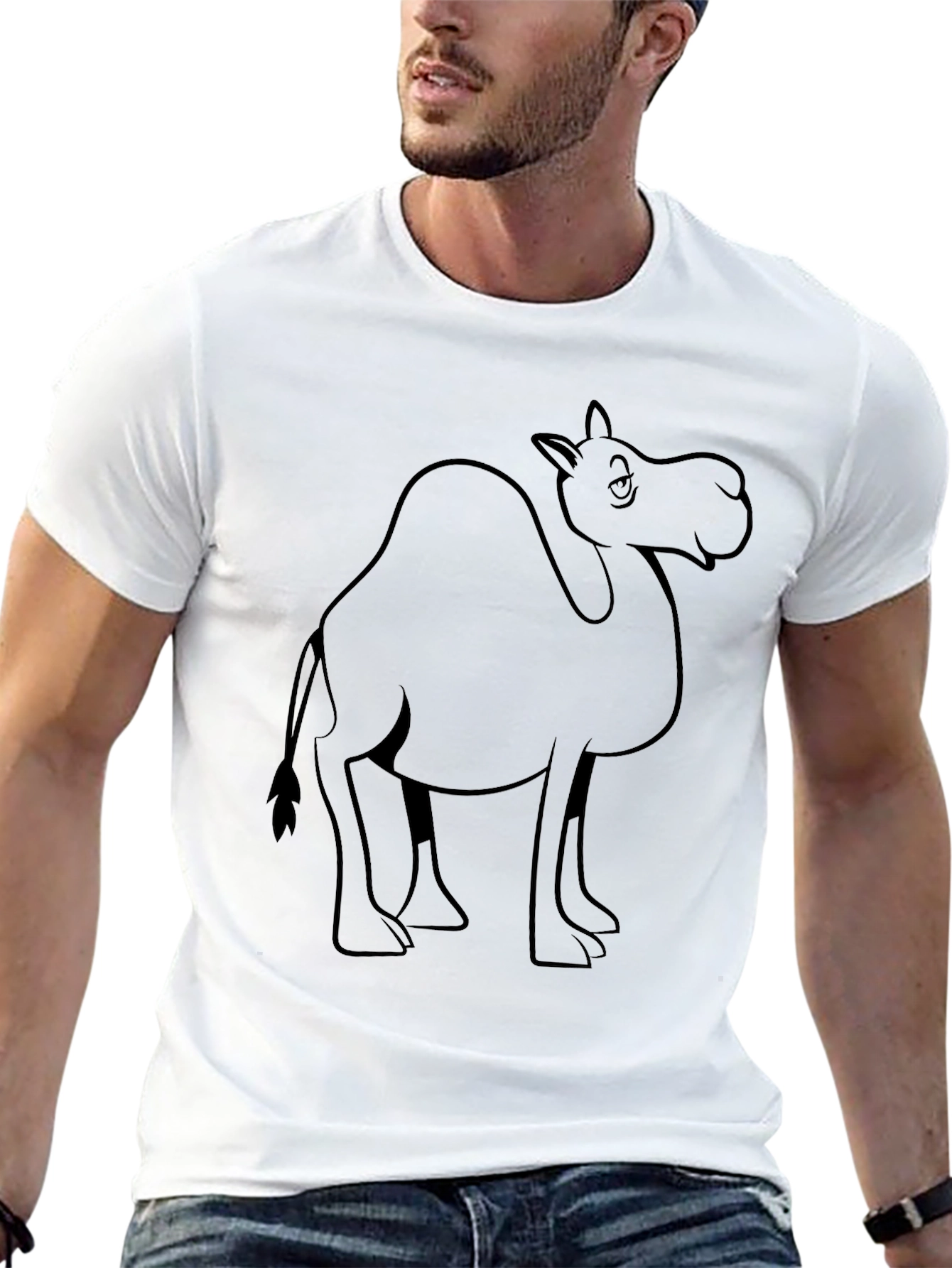 Black Camel Graphic Tee - Unisex Black T-Shirt view 13