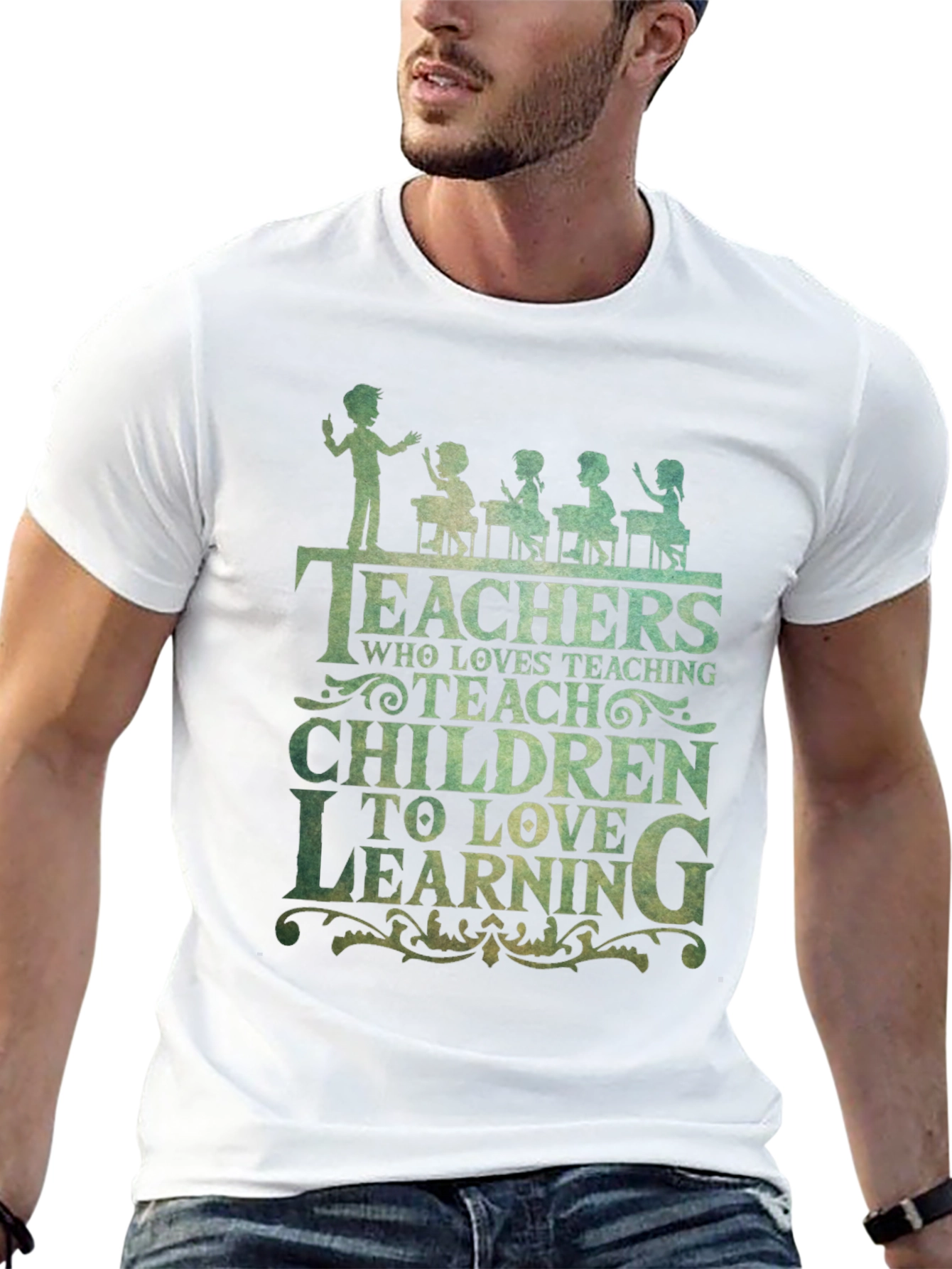 Black Teacher Love Teaching Graphic Tee - Black view 13