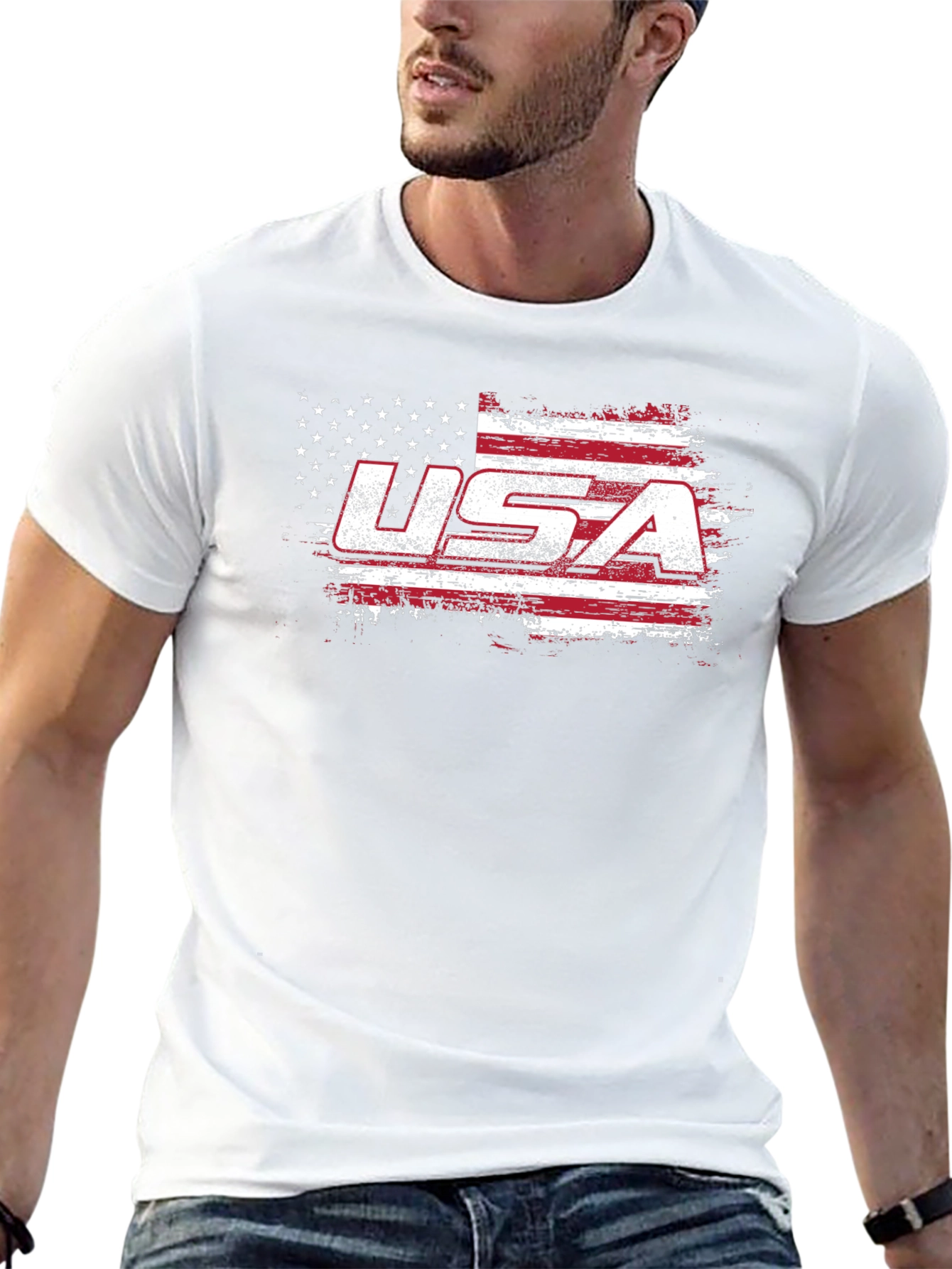 Black USA Flag Graphic T-Shirt Patriotic American Pride view 13