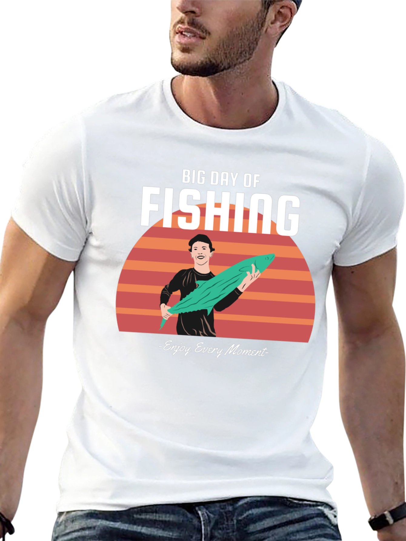Black Fishing T-Shirt - Big Day Of Fishing Design view 13