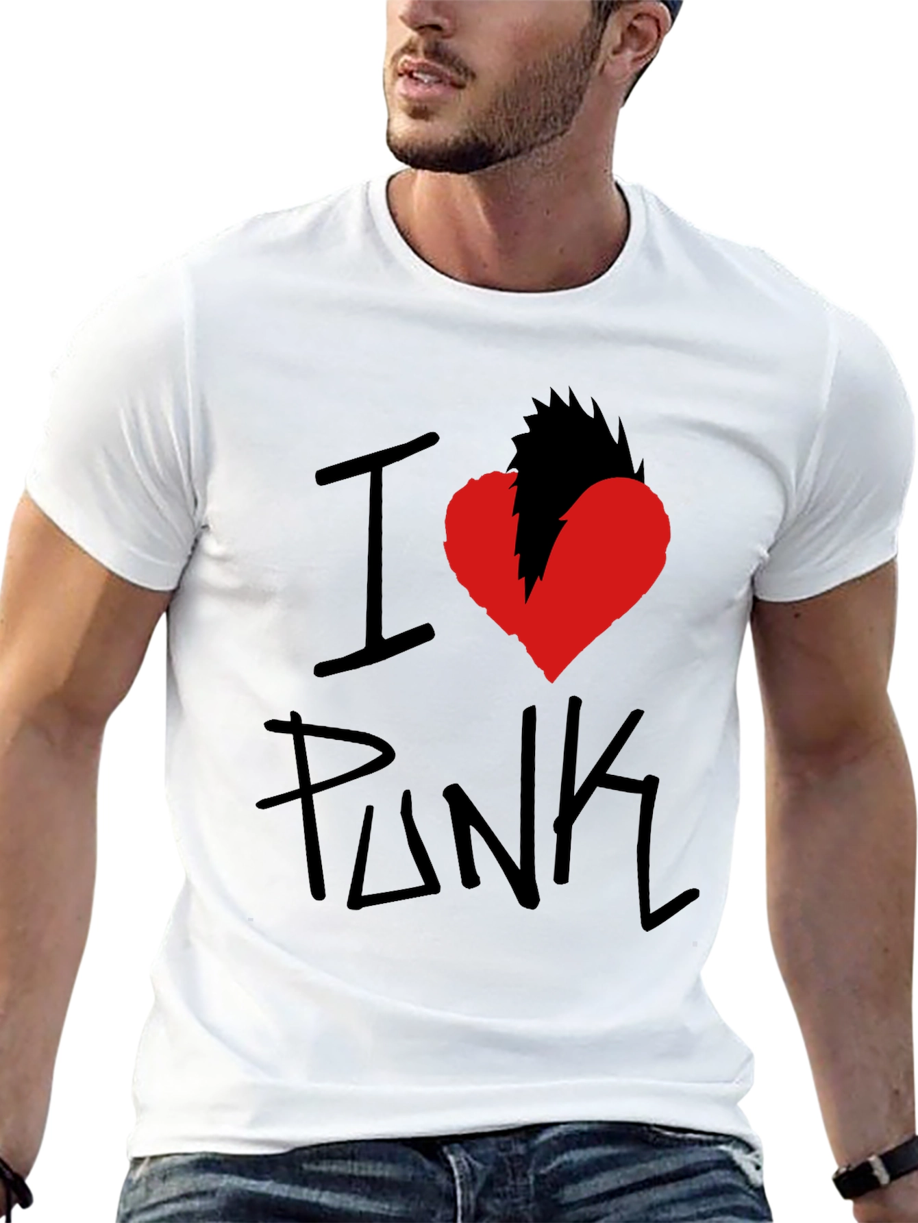 Black I Heart Punk Graphic Tee - Black view 13