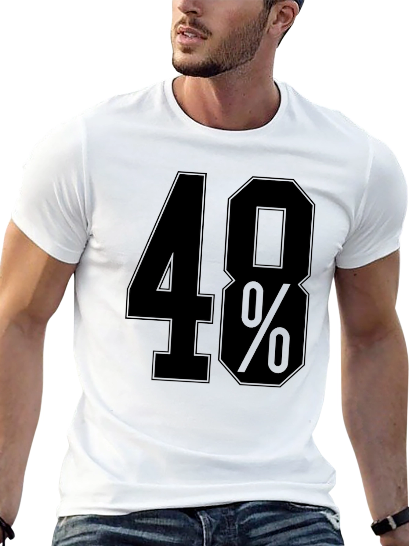 Black 48 Percent T-Shirt - Black Graphic Tee view 13