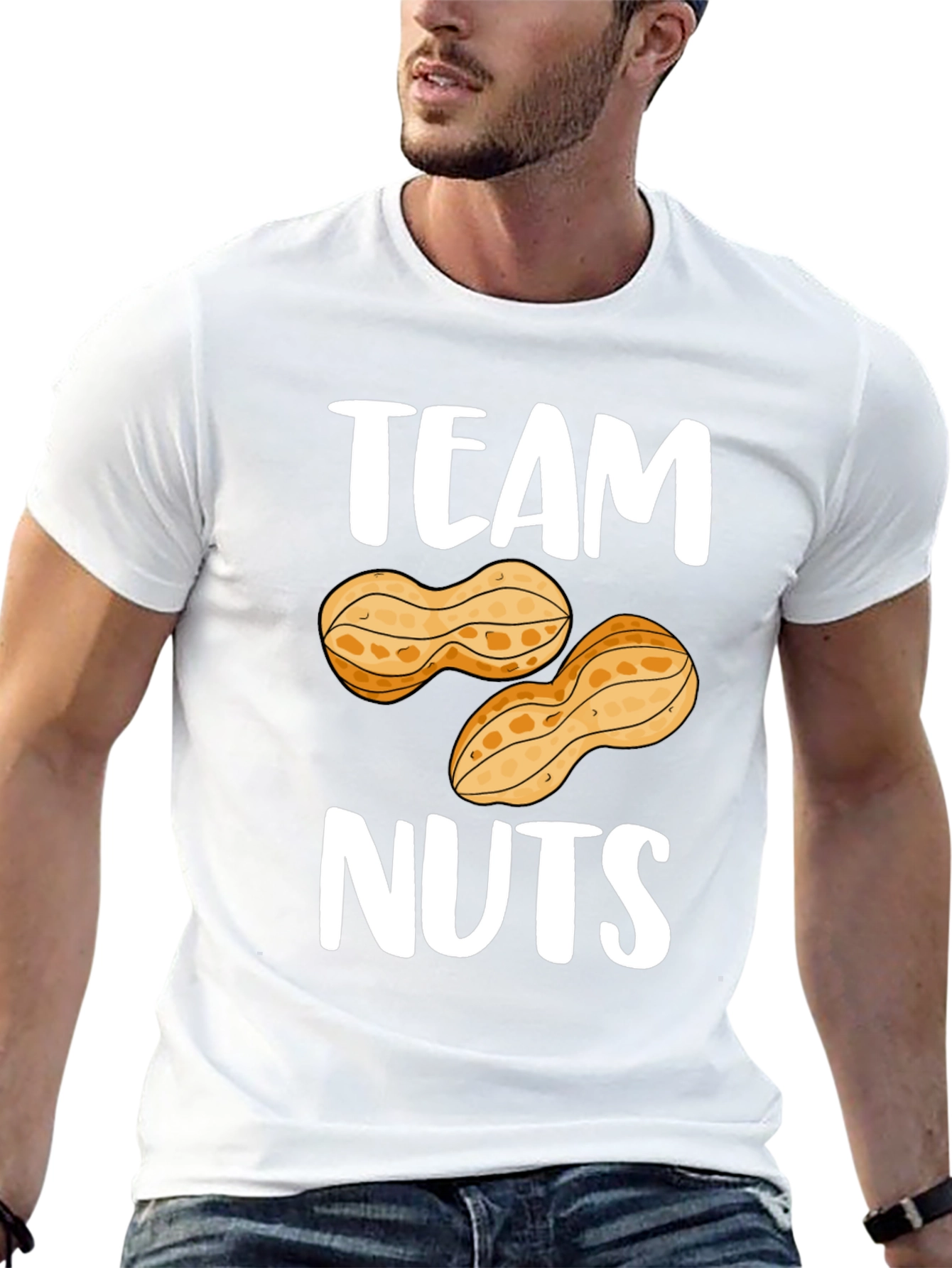 Black Team Nuts Graphic T-Shirt - Funny Peanut Tee view 13