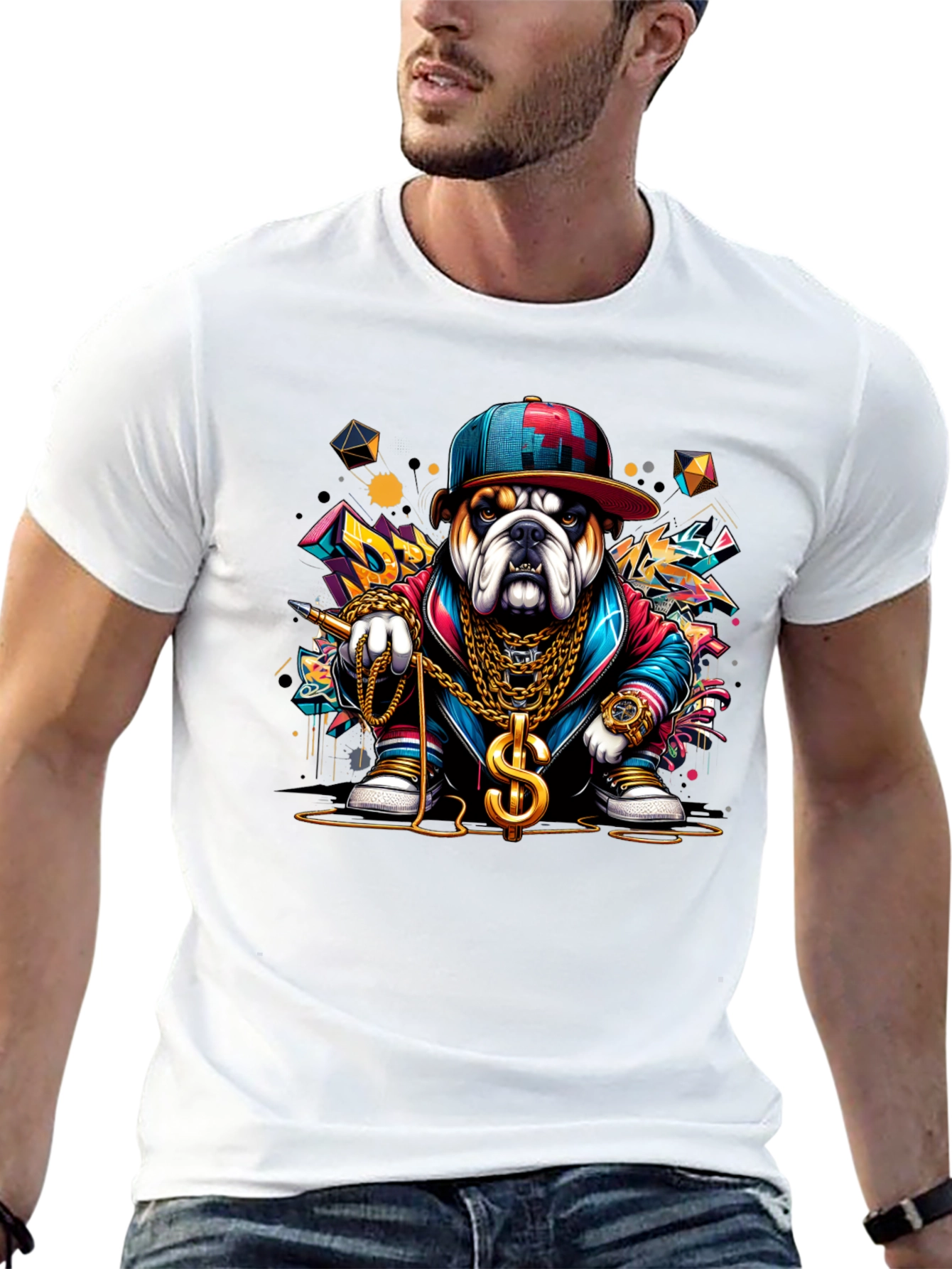 Black Bulldog Rapper Graphic Tee - Urban Style view 13