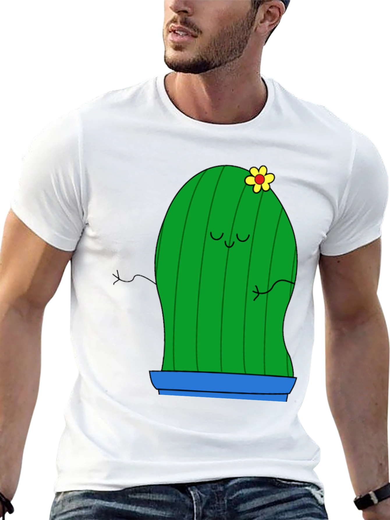 Cute Cactus Graphic Tee - Unisex Black T-Shirt - 13
