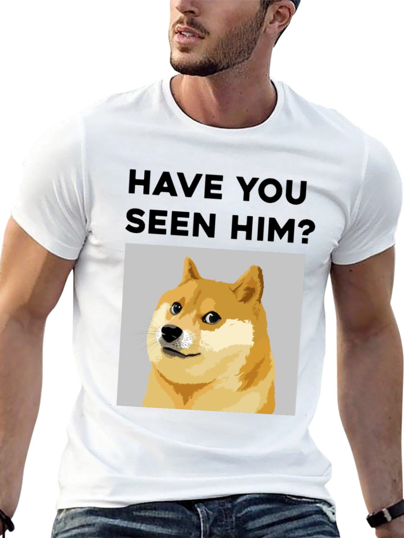 Black Have You Seen Him? Doge Meme T-Shirt view 13