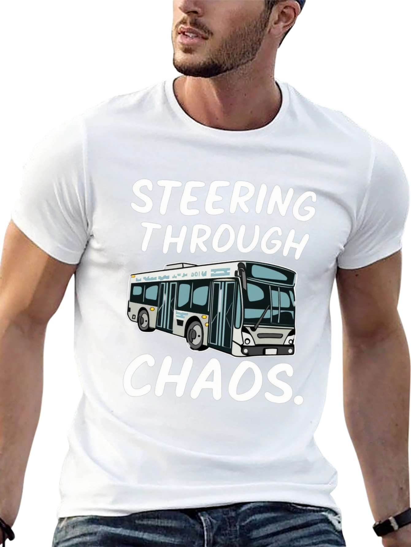 Steering Through Chaos Black Graphic T-Shirt - 13