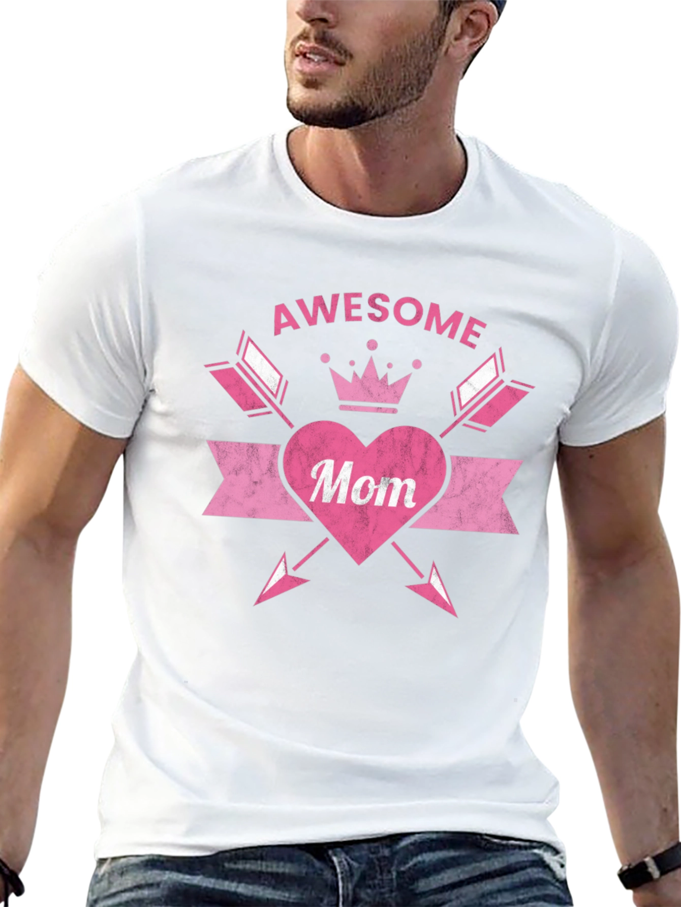 Black Awesome Mom Graphic T-Shirt, Black view 13