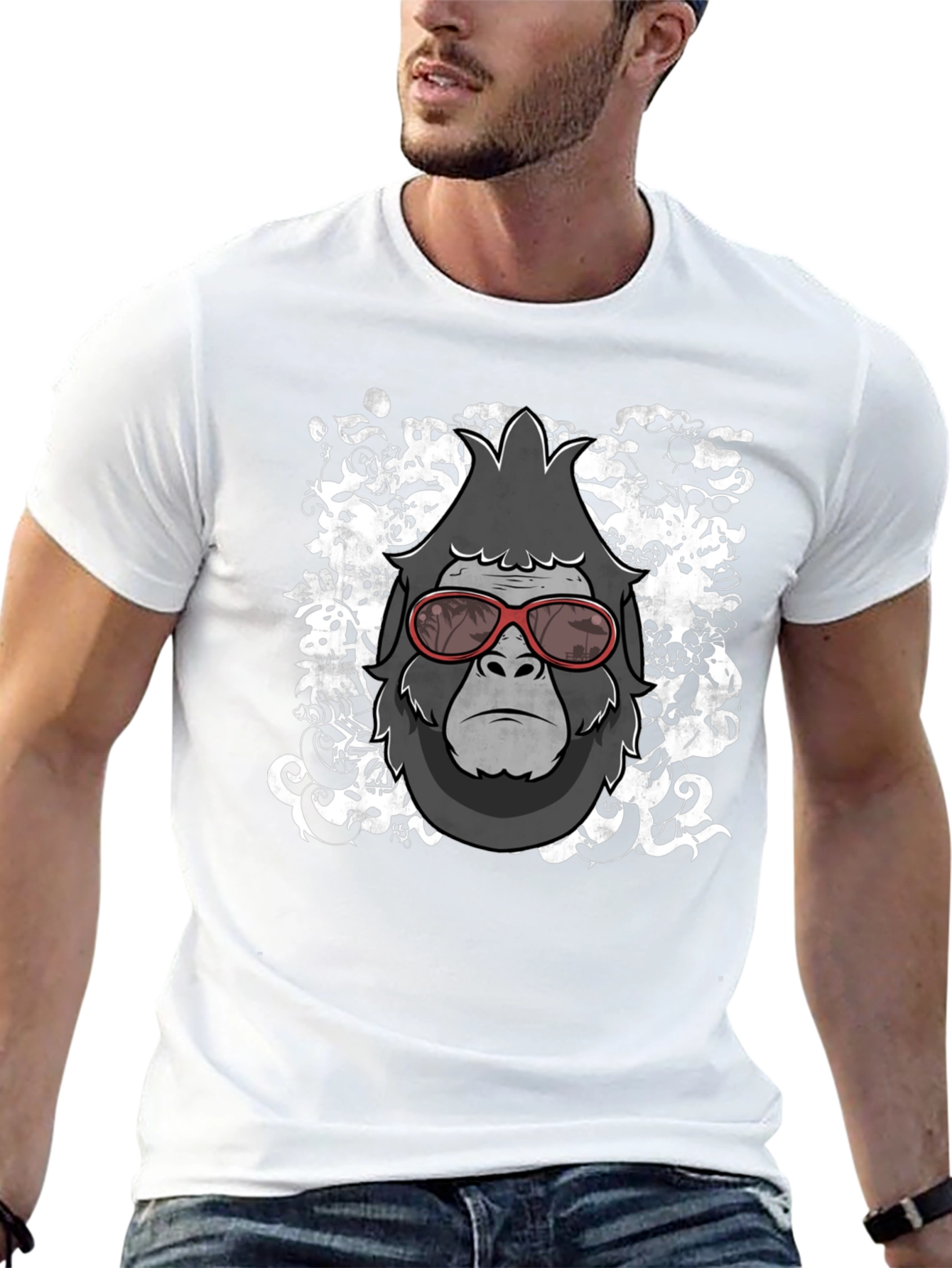 Black Cool Gorilla Graphic Tee - Stylish Men's Black T-Shirt view 13