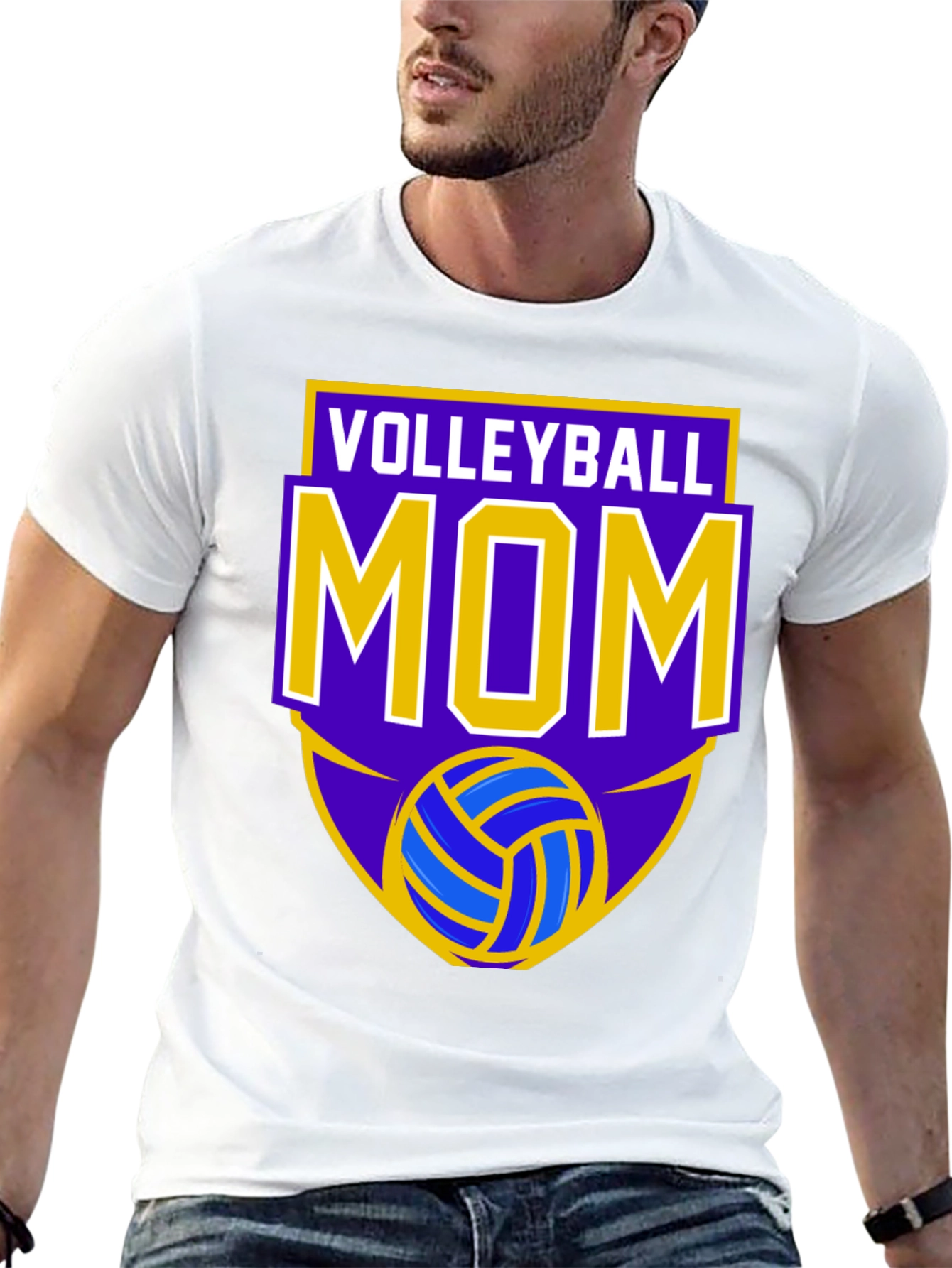 Black Volleyball Mom T-Shirt view 13