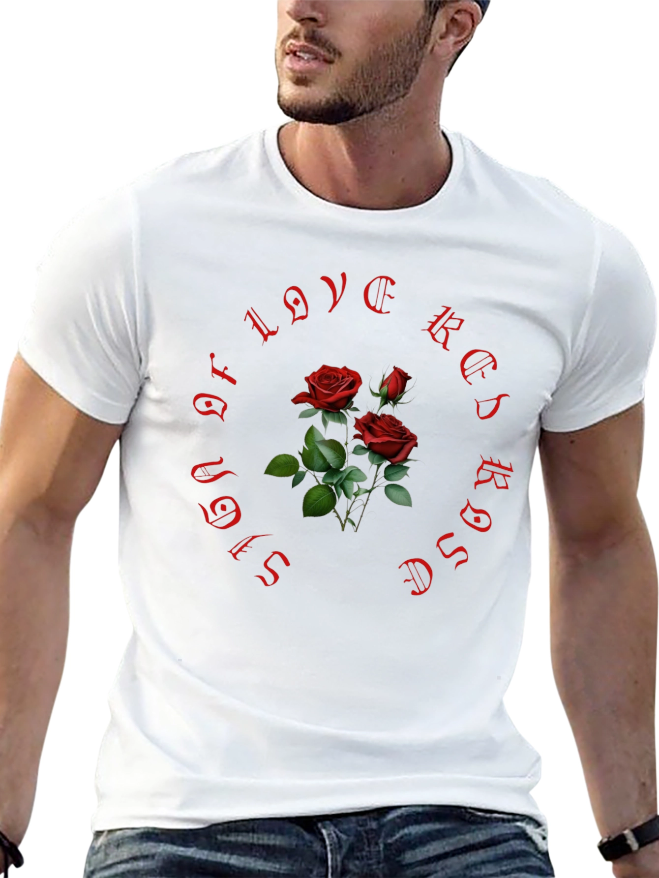 Black Red Roses of Love Black T-Shirt view 13