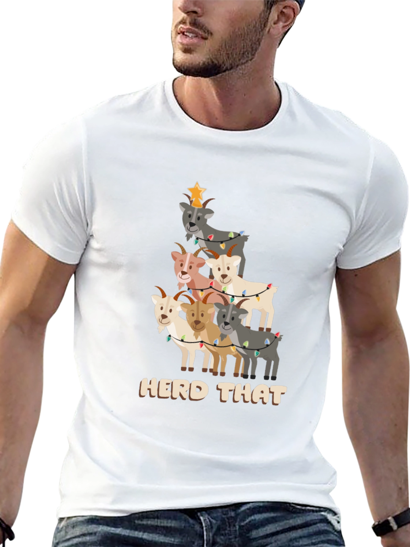 Black Herd That Christmas Goat T-Shirt view 13