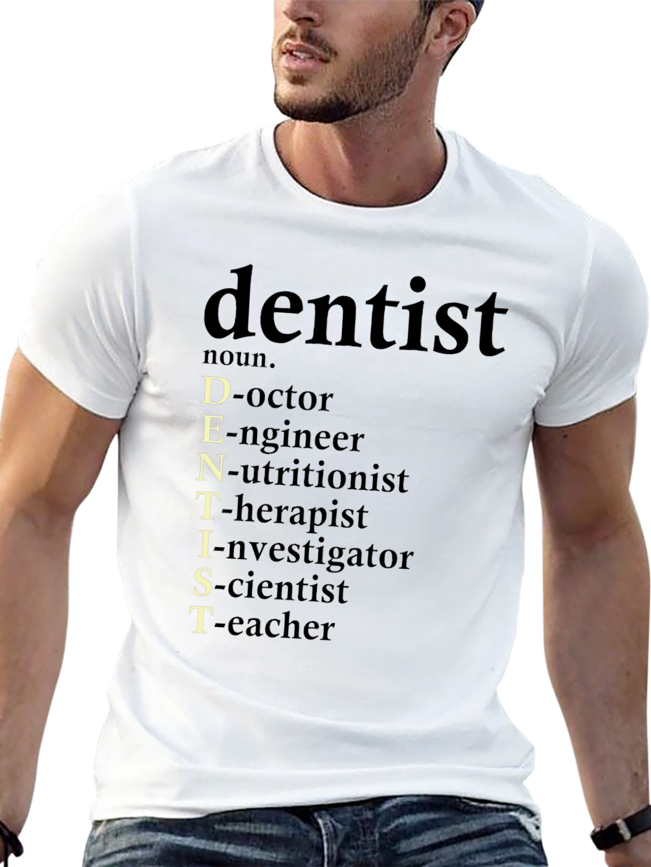 Black Dentist Definition Black Graphic Tee view 13