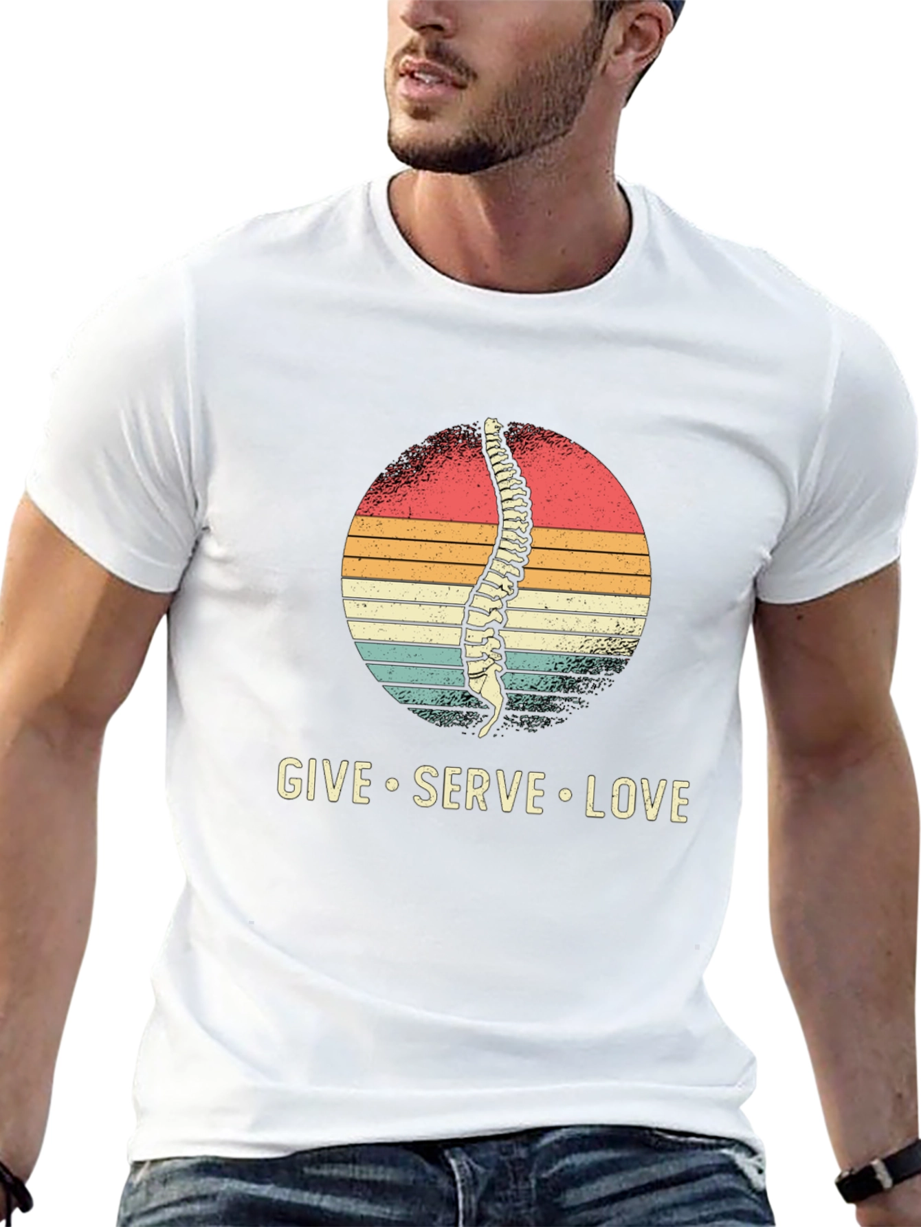 Black Chiropractor T-Shirt - Spine Give Serve Love view 13