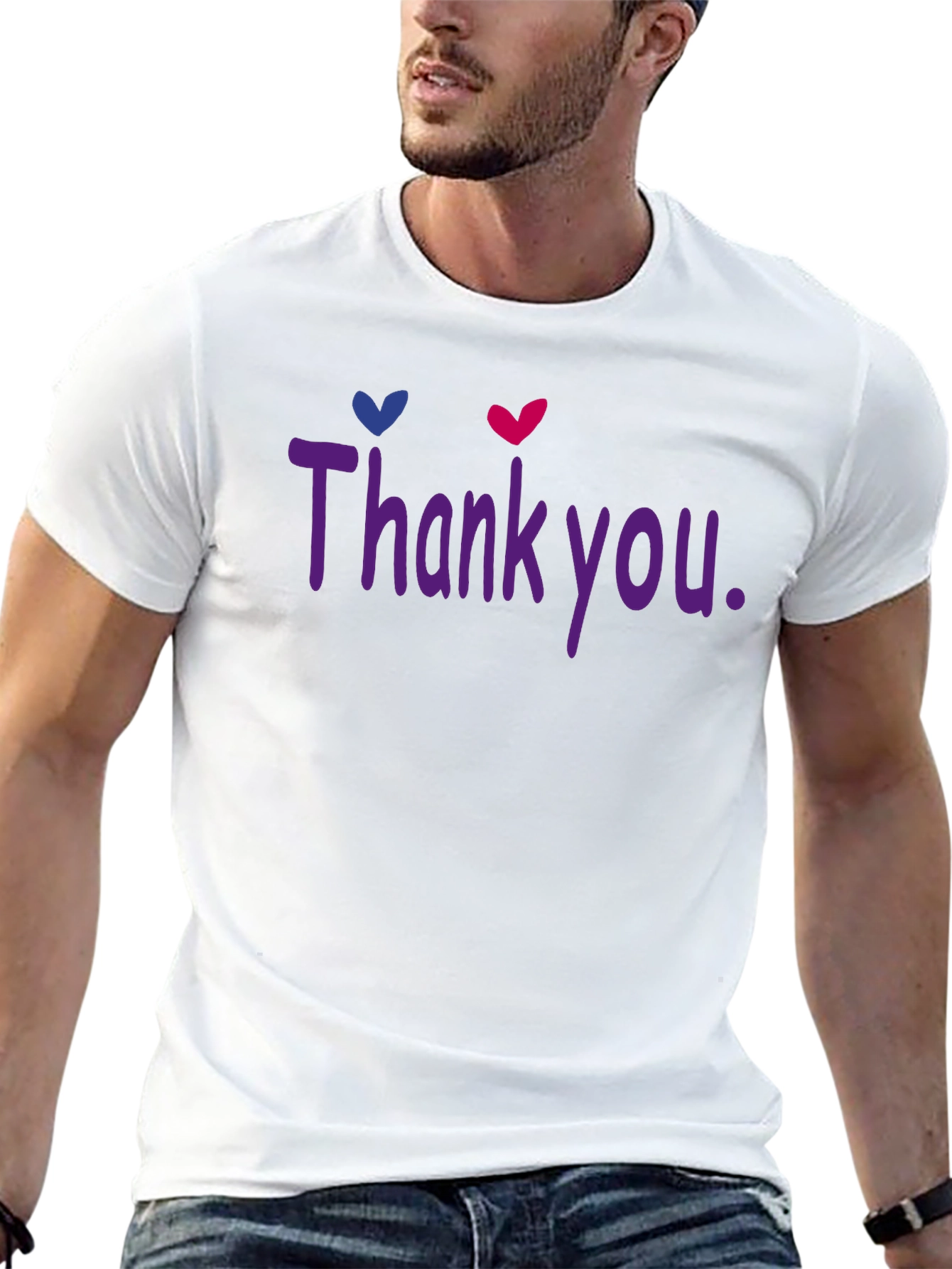 Black Thank You Bisexual Pride Graphic T-Shirt view 13