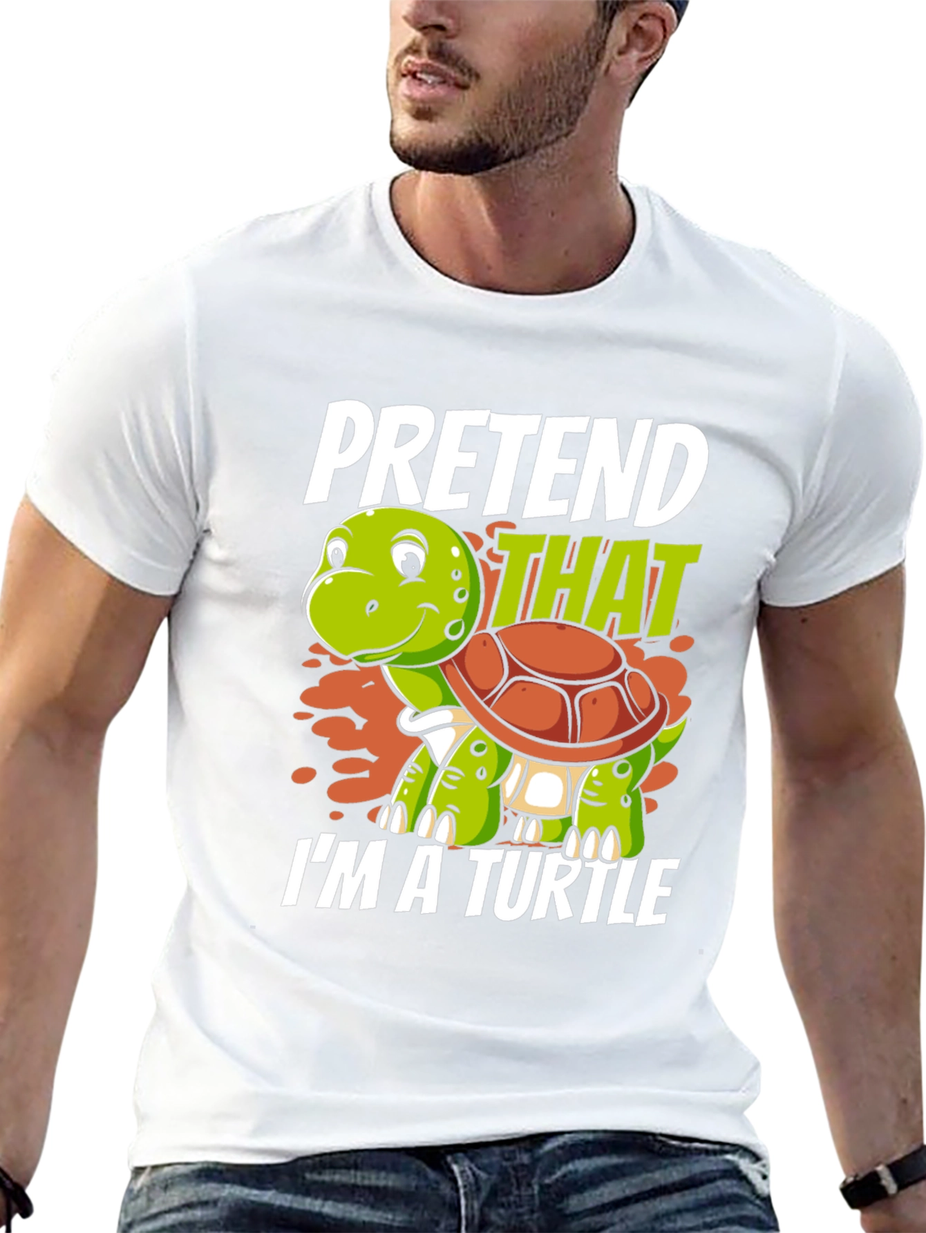 Black Pretend I'm a Turtle Graphic T-Shirt view 13