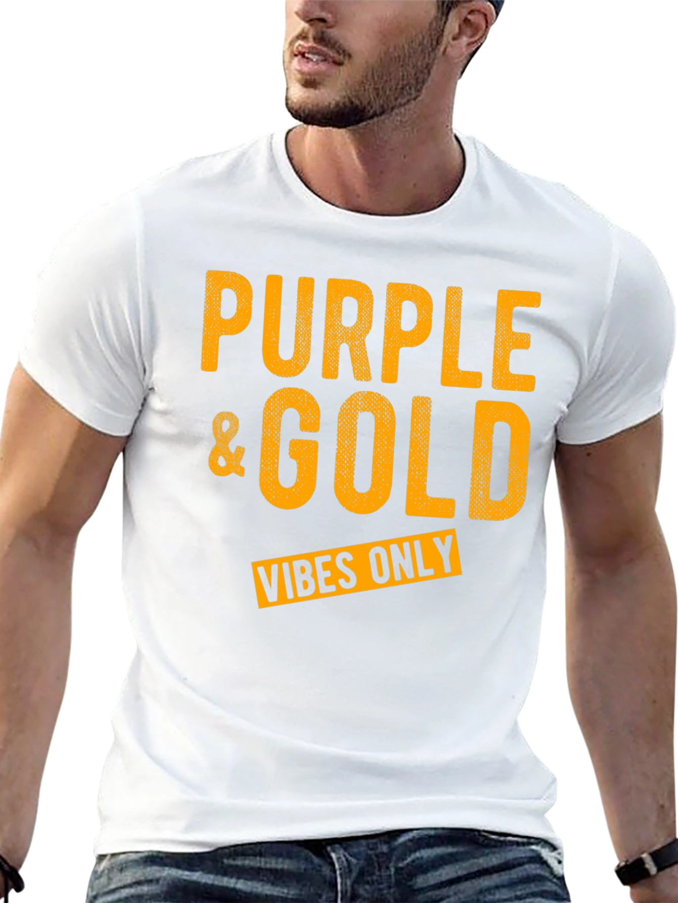 Purple & Gold Vibes Only Graphic T-Shirt - 13