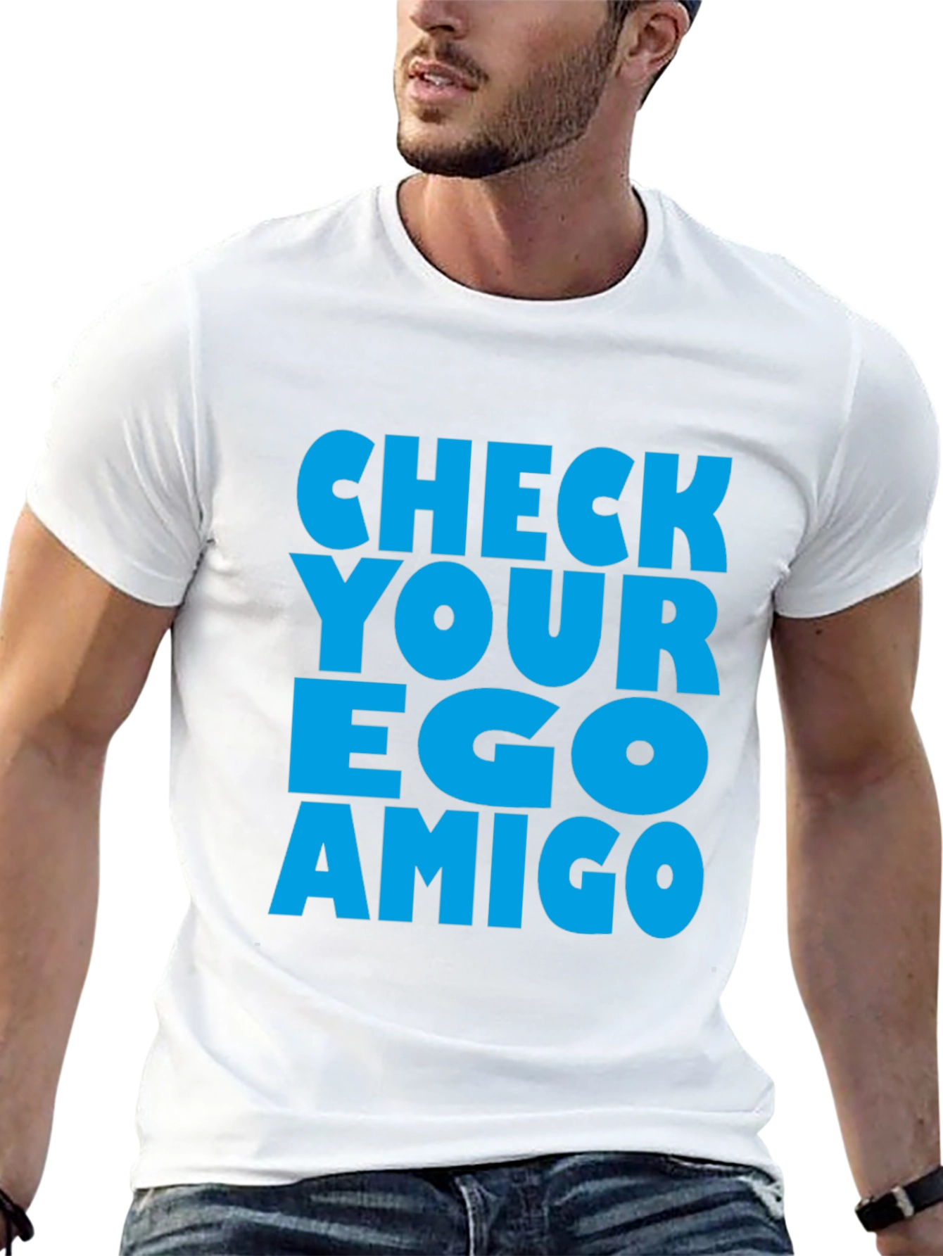 Black Check Your Ego Amigo Graphic Tee view 13