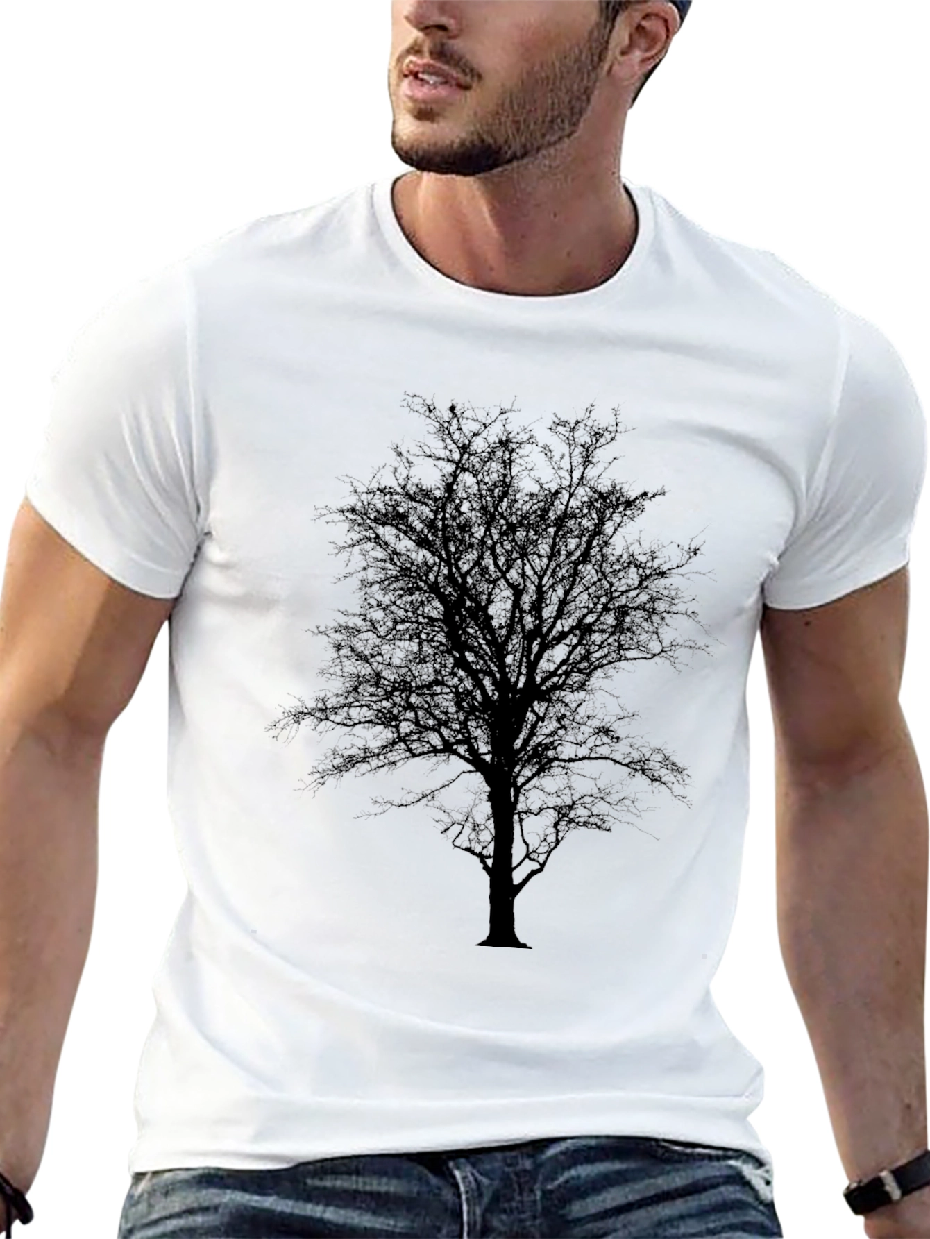 Black Black Tree Silhouette T-Shirt view 13