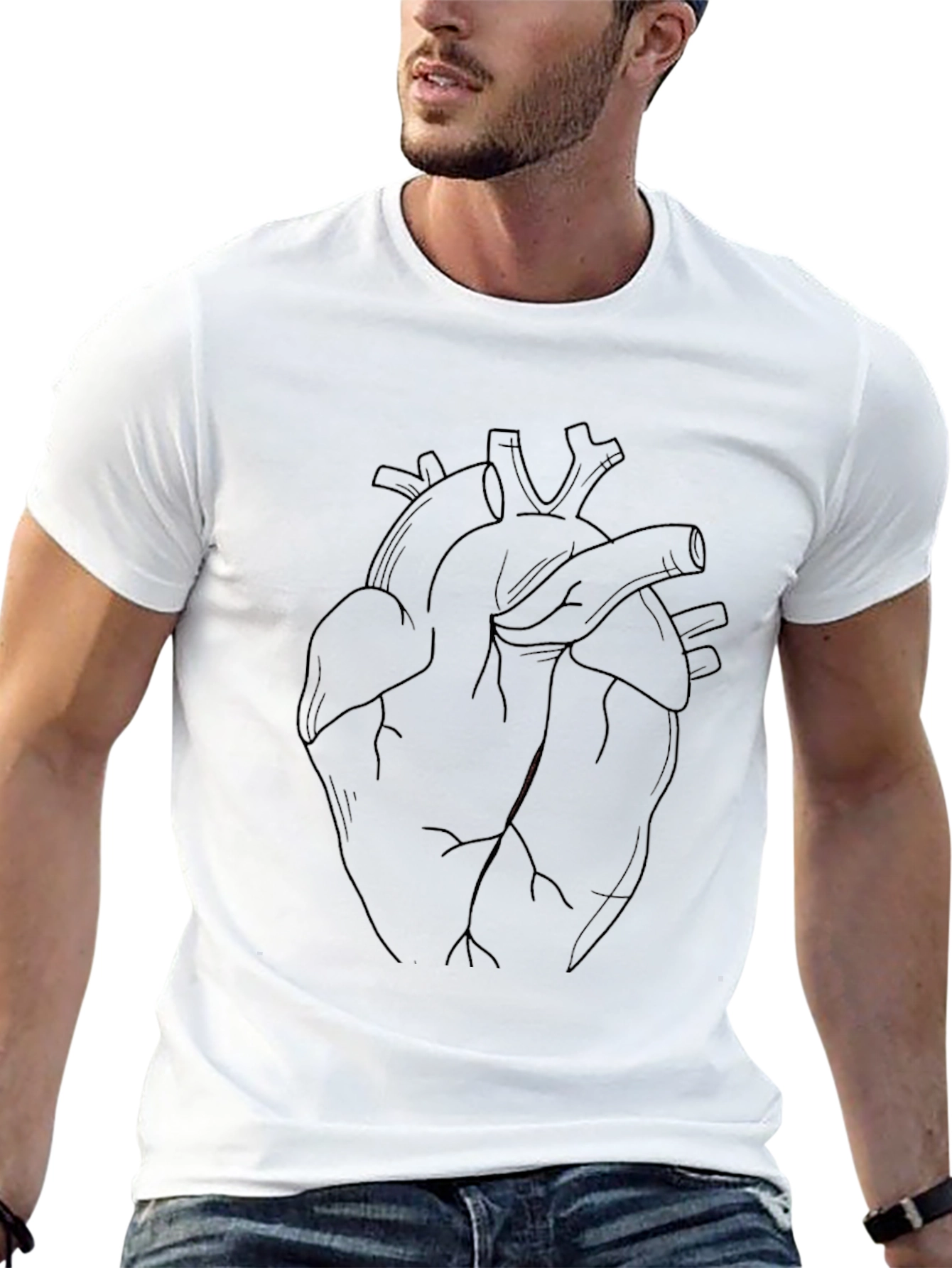 Black Anatomical Heart Graphic Tee - Black view 13