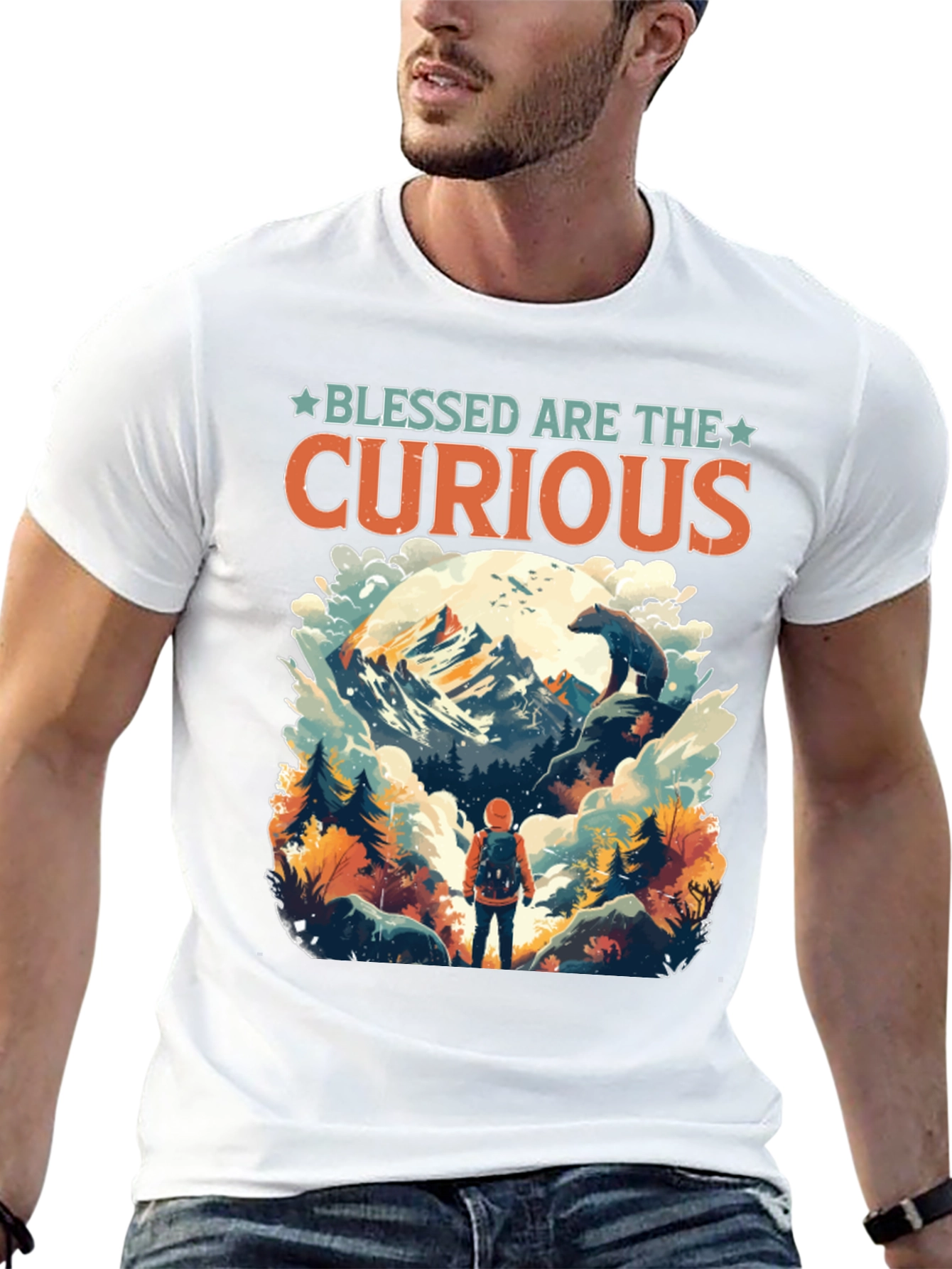 Black Blessed Are The Curious Adventure Tee view 13