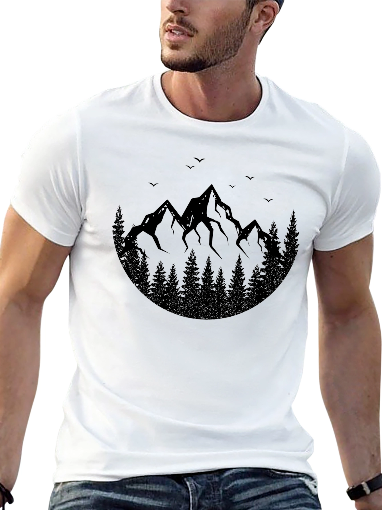 Black Mountain Silhouette Graphic T-Shirt view 13