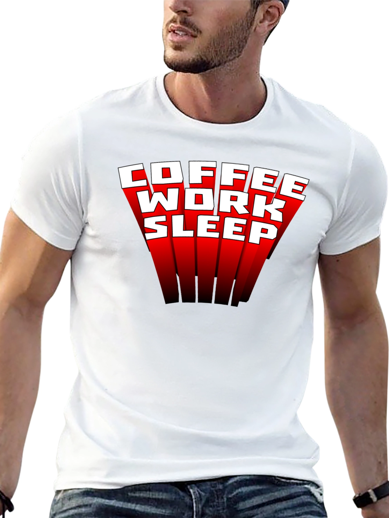 Coffee Work Sleep T-Shirt - Funny Graphic Tee - 13