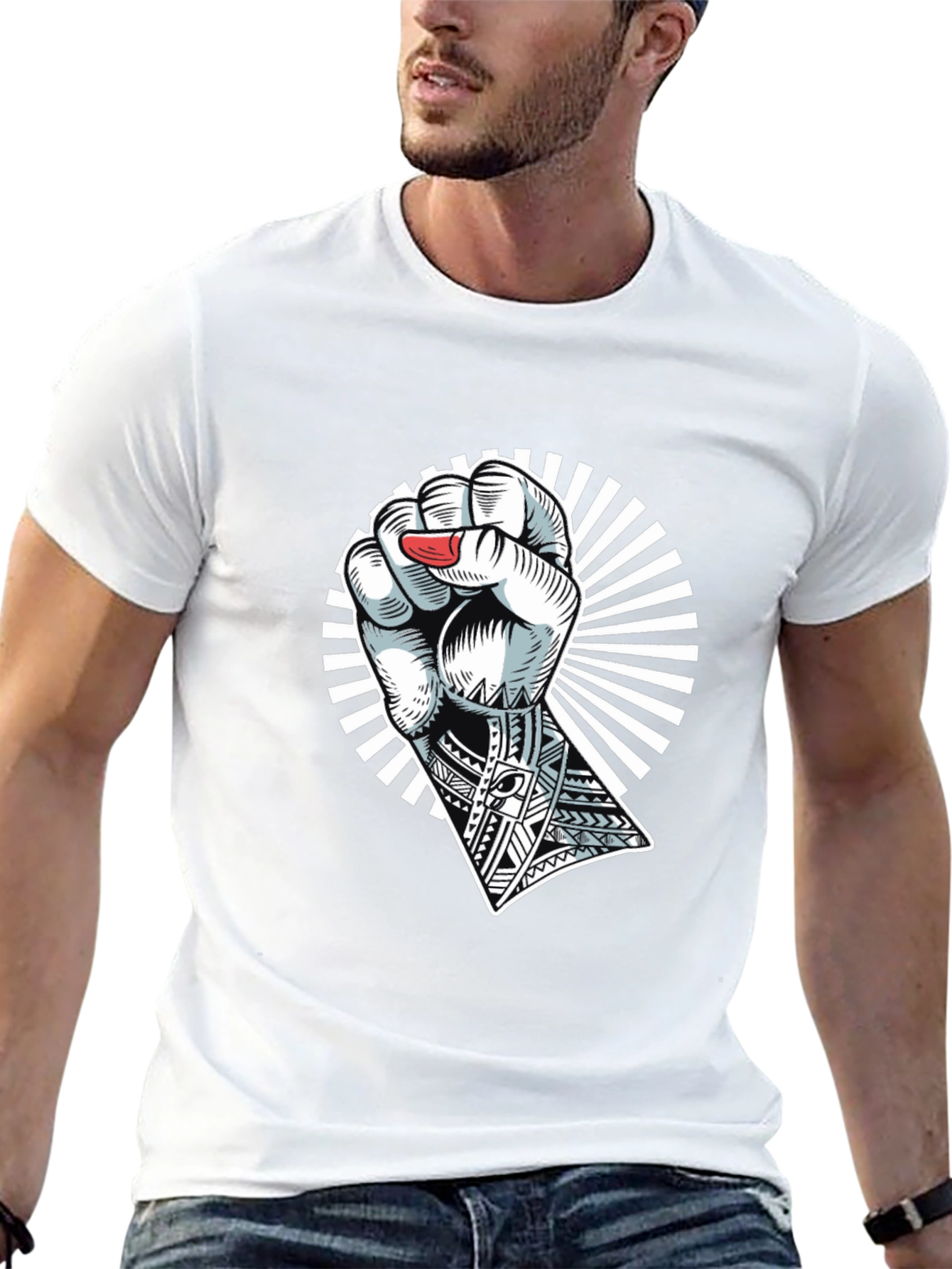 Black Empowered Fist Graphic Tee - Black view 13