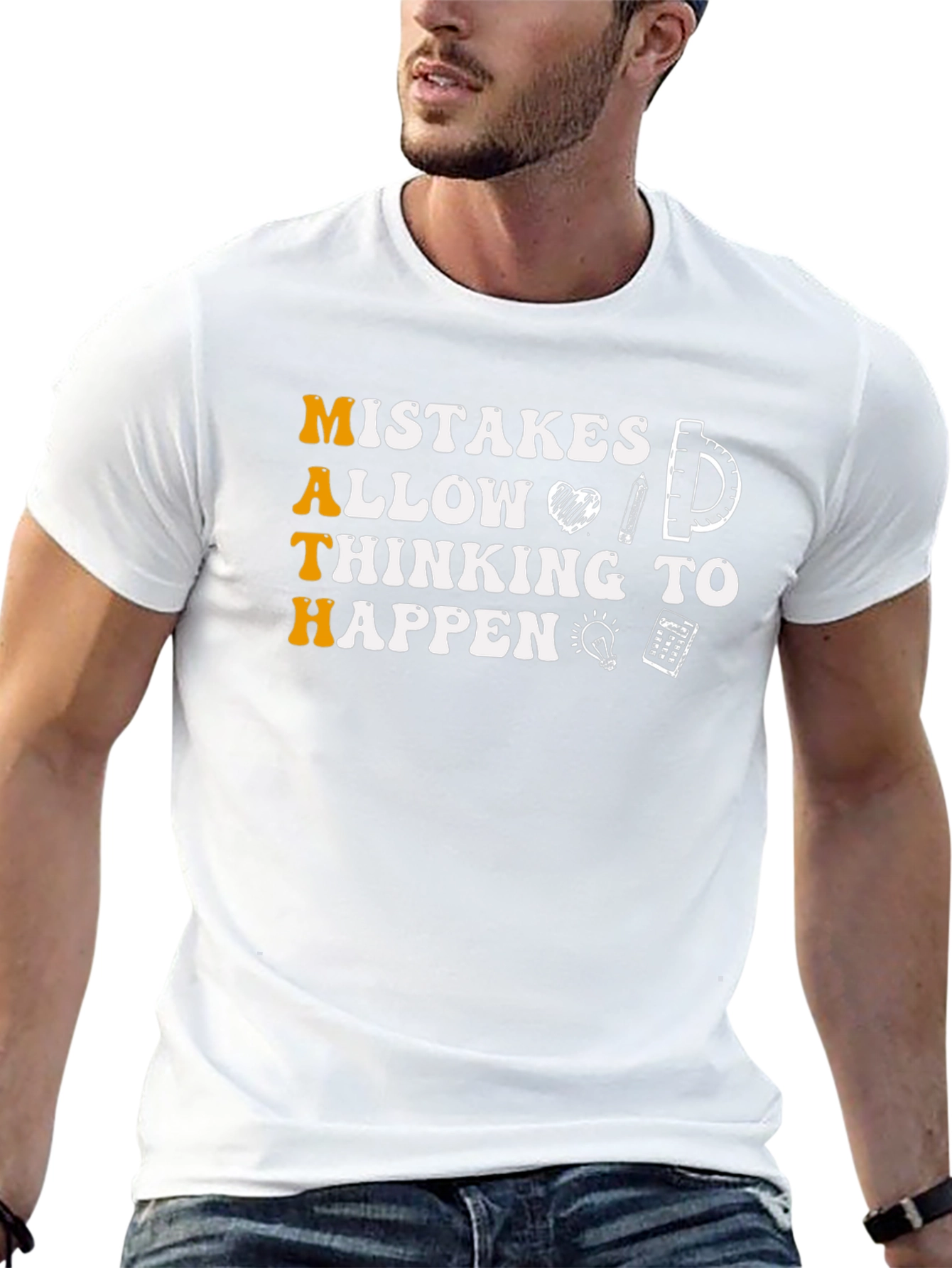 Black Math Mistakes Allow Thinking To Happen Black T-Shirt view 13
