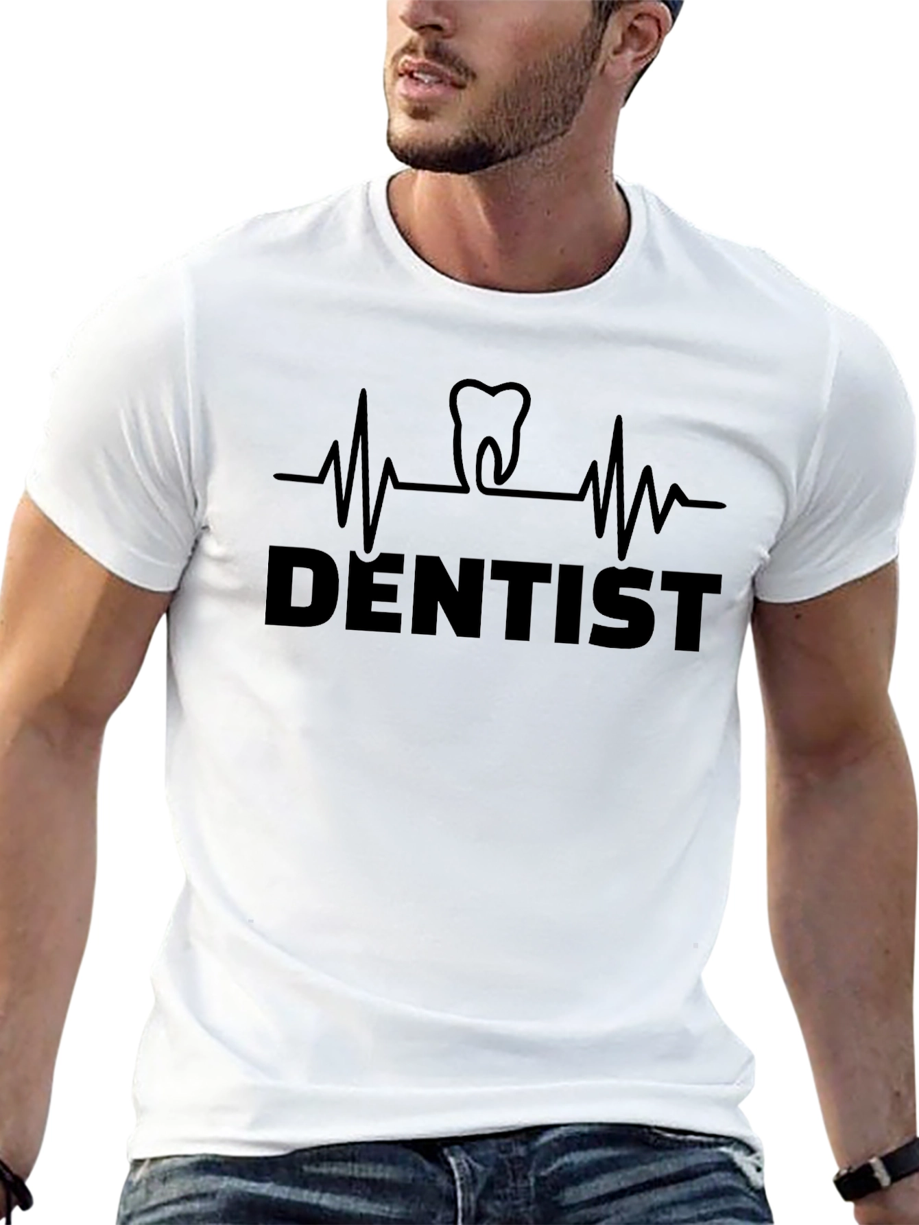 Black Dentist Heartbeat T-Shirt - Perfect Gift for Dentists! view 13